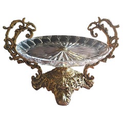 Italian Cut Glass and Gold Baroque Serving Plate
