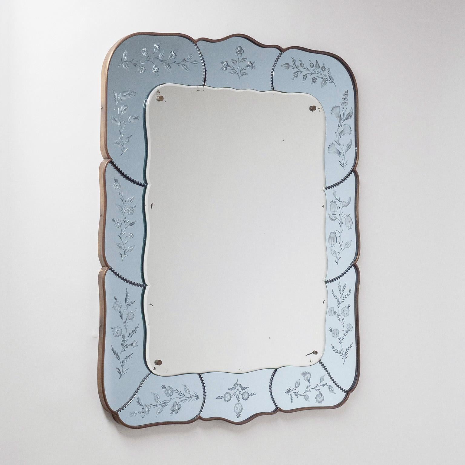 Italian Cut Glass Mirror, 1940s, Luigi Brusotti 4