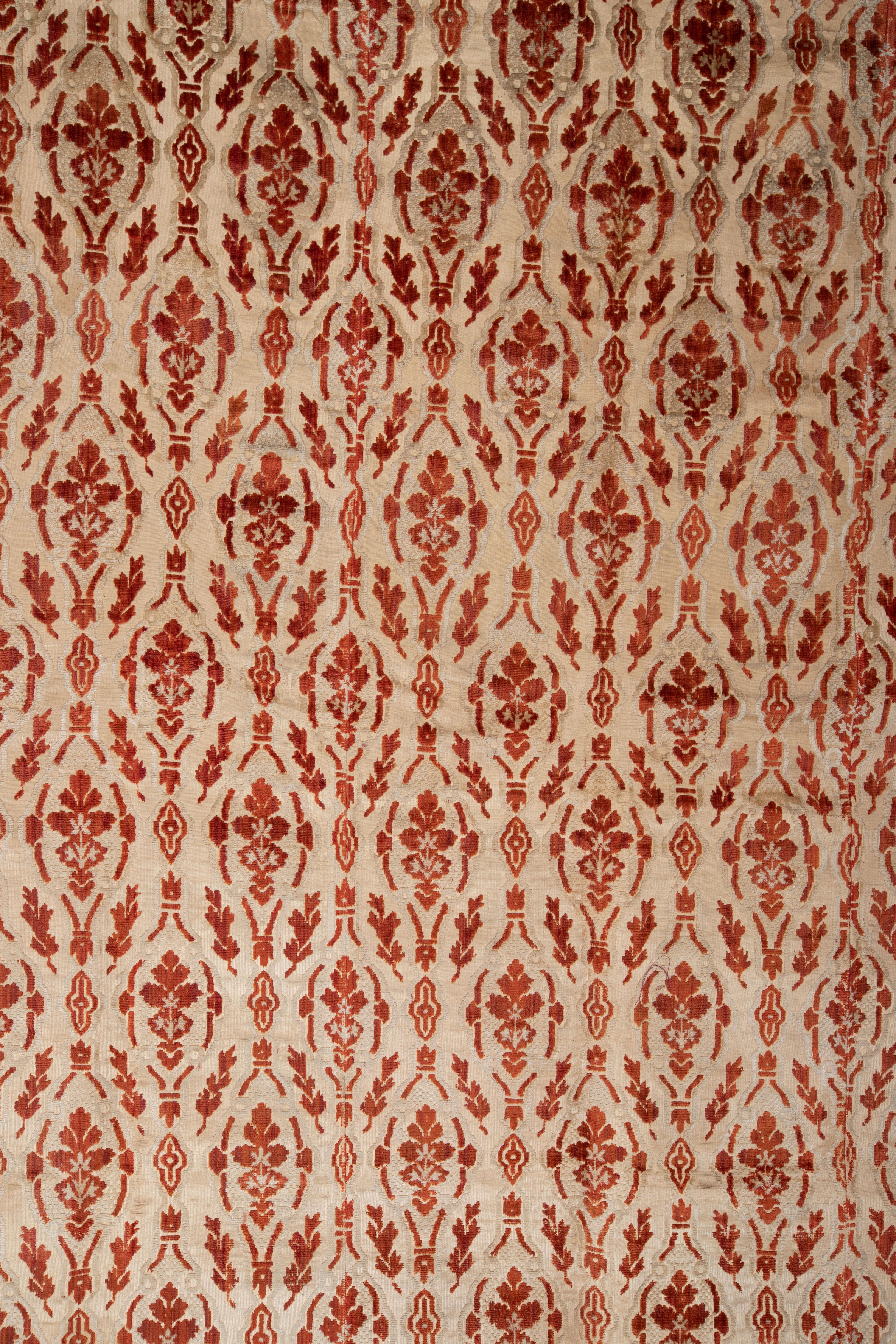 Woven Italian Cut-Velvet Panel, 19th C For Sale