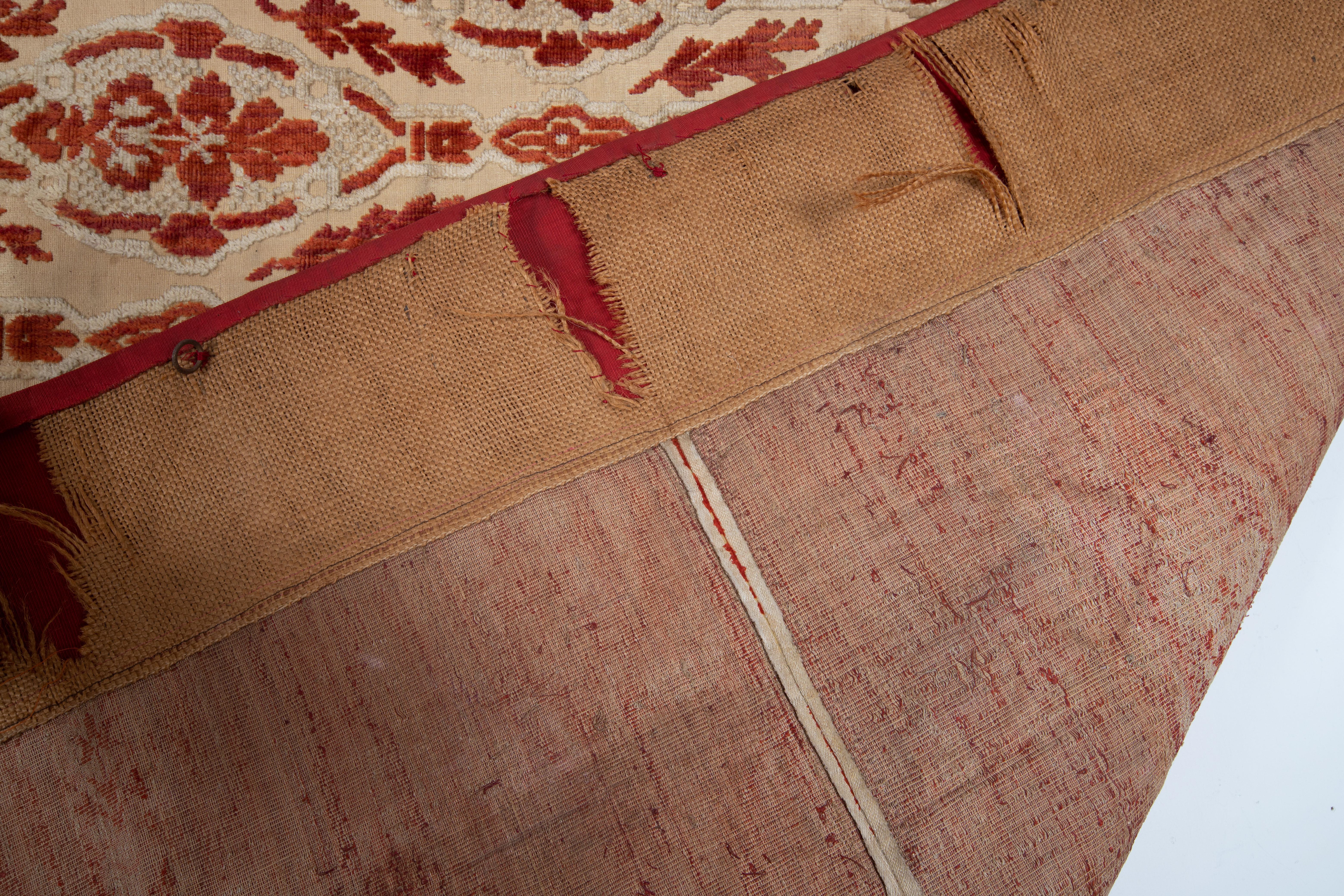 Silk Italian Cut-Velvet Panel, 19th C For Sale