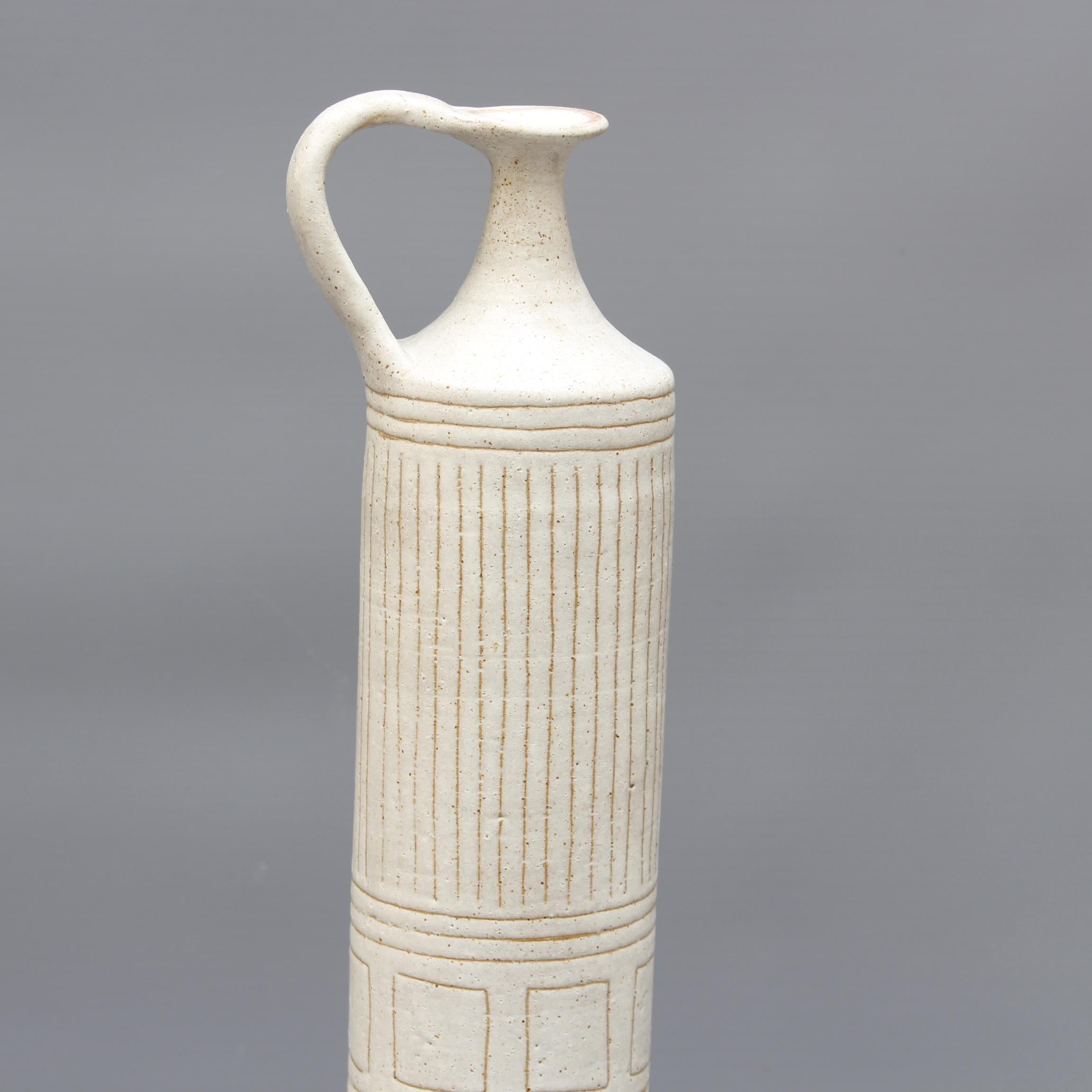 Italian Cylindrical Ceramic Vase by Bruno Gambone, circa 1970s, Large For Sale 5