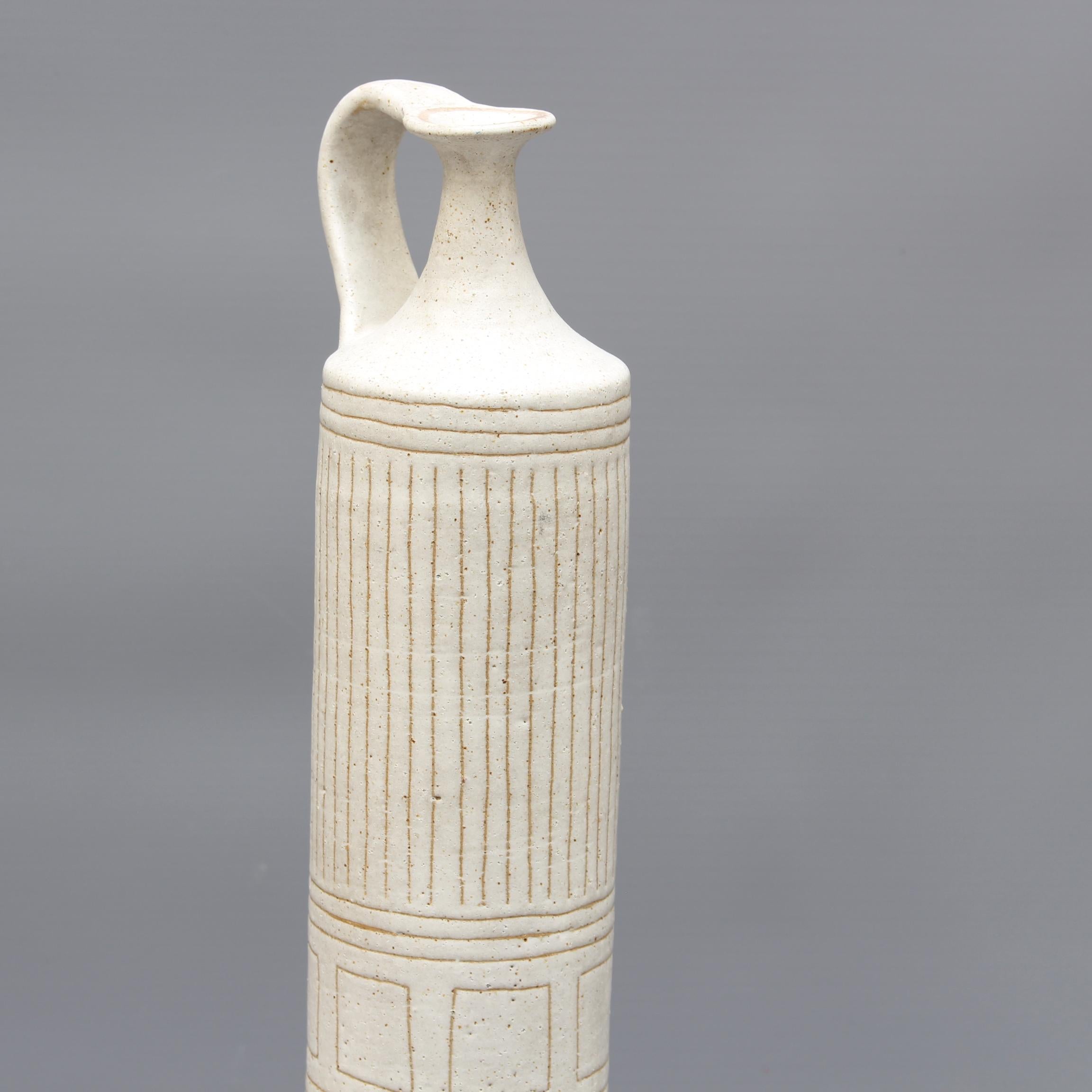 Italian Cylindrical Ceramic Vase by Bruno Gambone, circa 1970s, Large For Sale 6