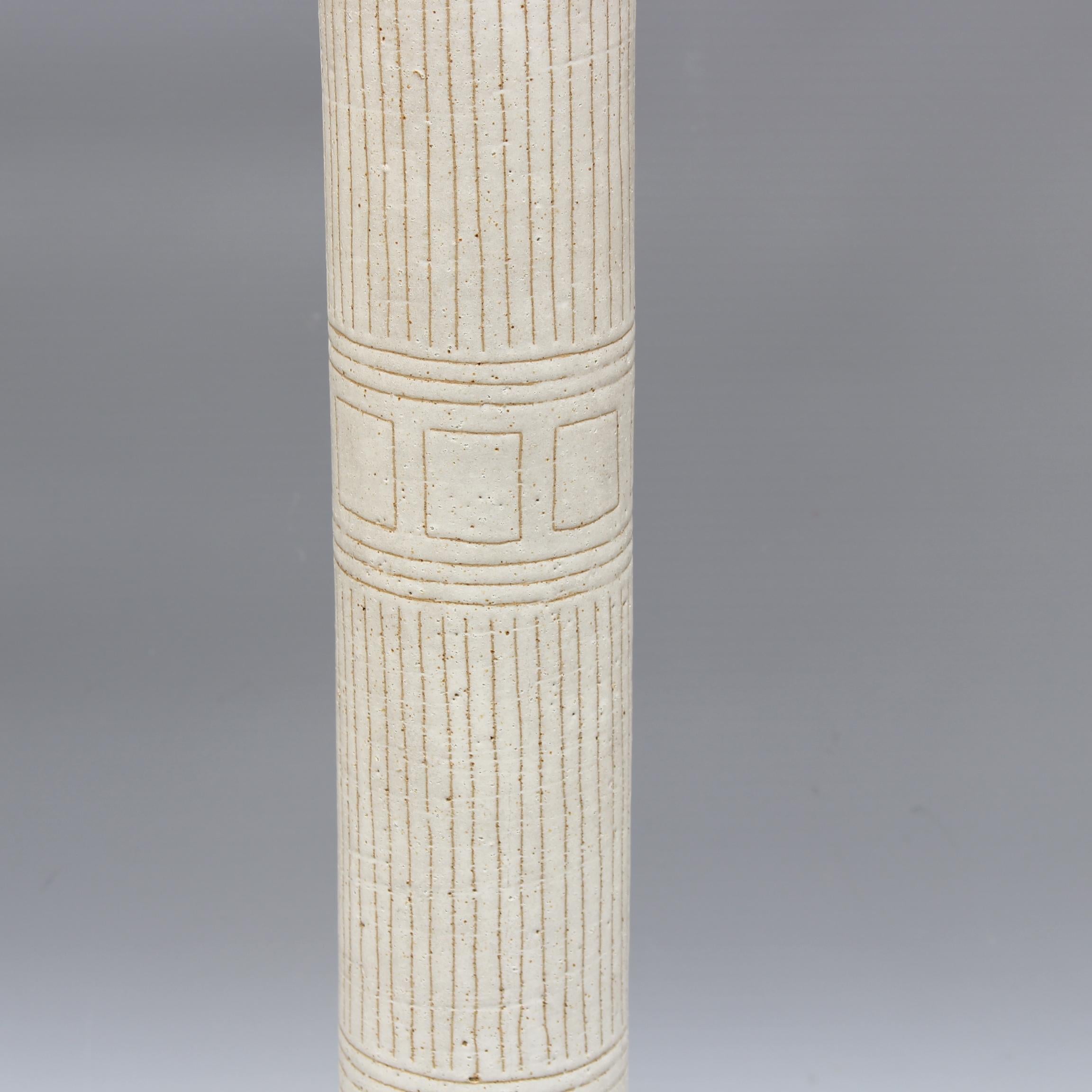 Italian Cylindrical Ceramic Vase by Bruno Gambone, circa 1970s, Large For Sale 8