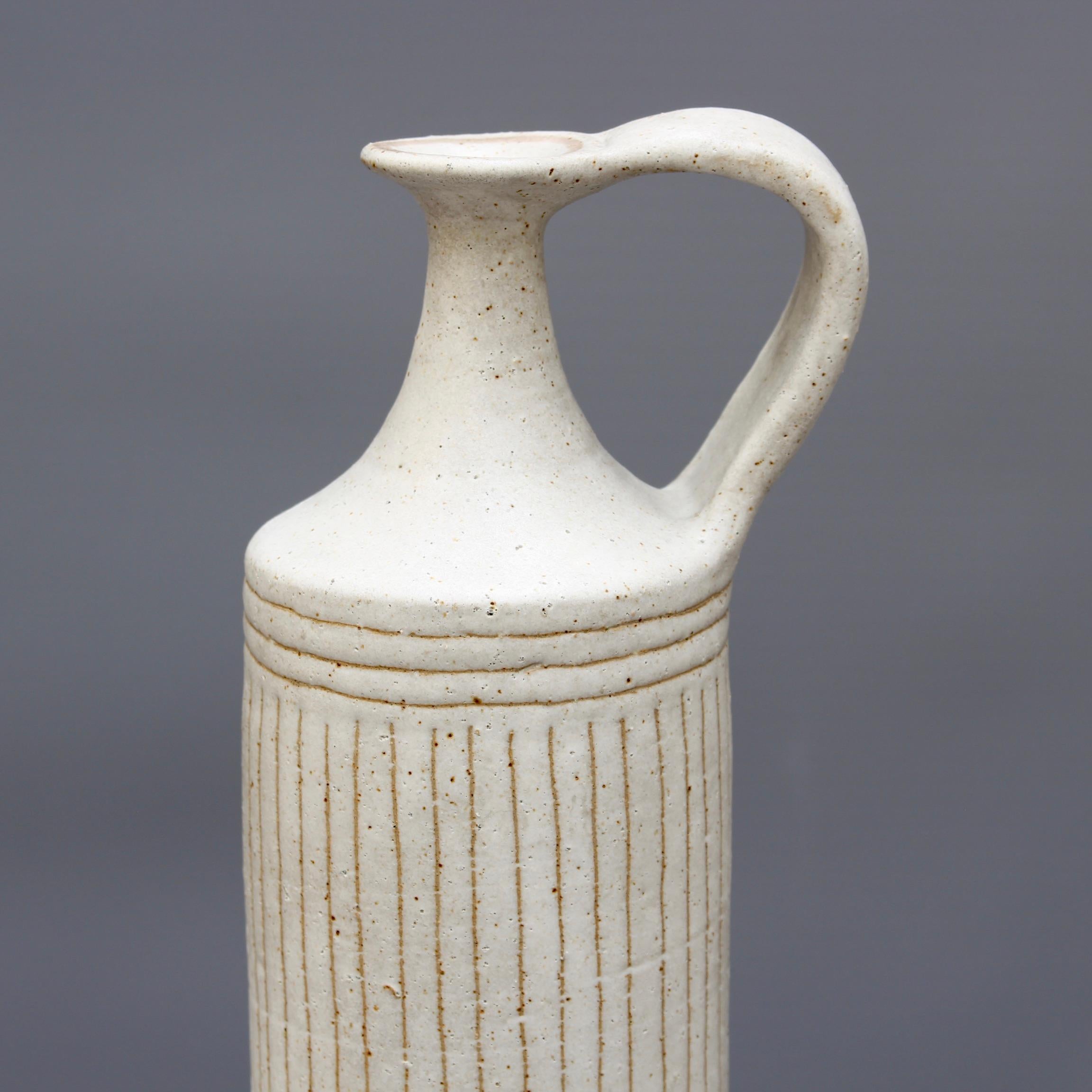 Italian Cylindrical Ceramic Vase by Bruno Gambone, circa 1970s, Large For Sale 9