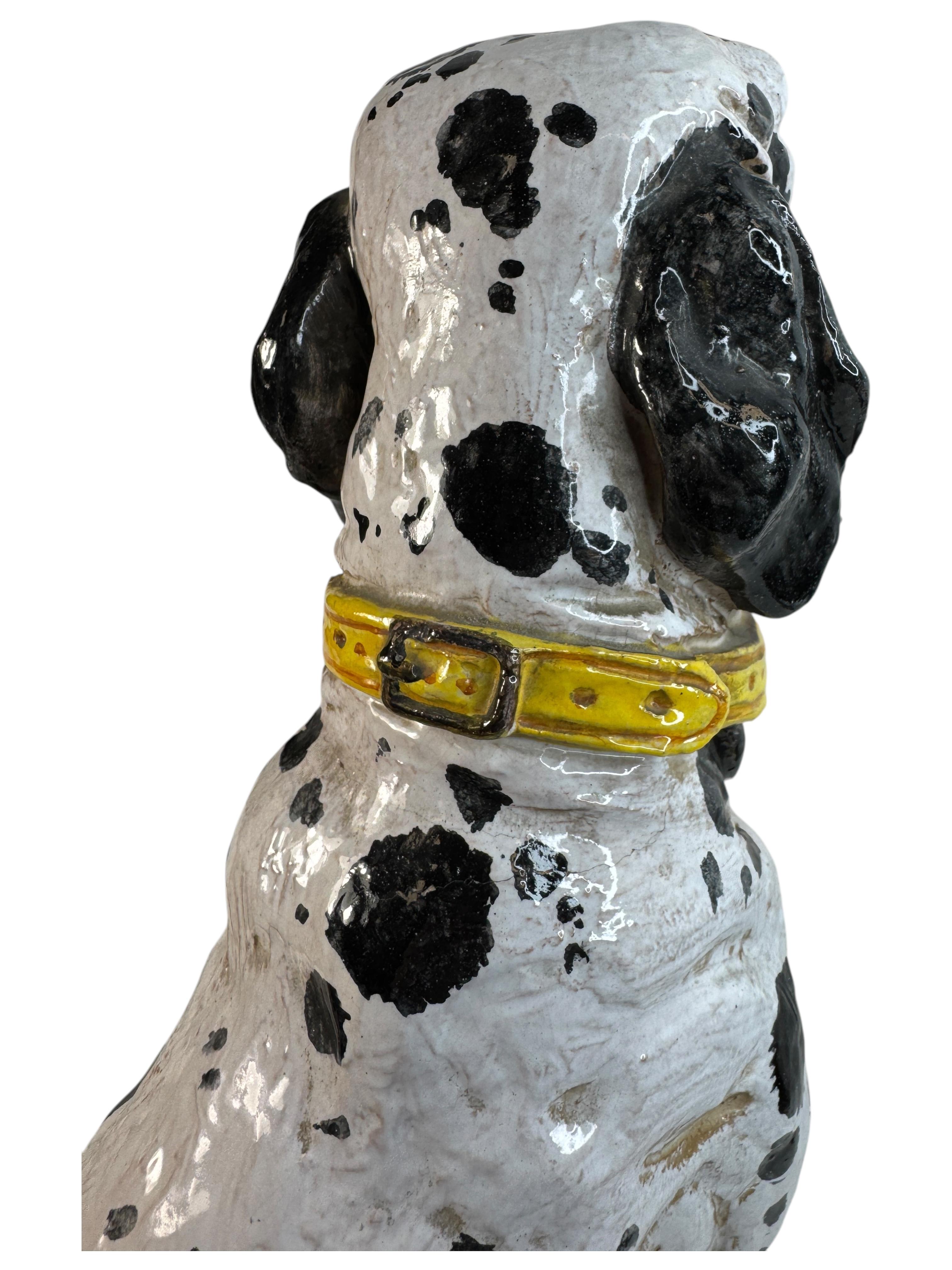 Statua di cane dalmata italiano in terracotta Vintage, Italia 1960 in vendita 2
