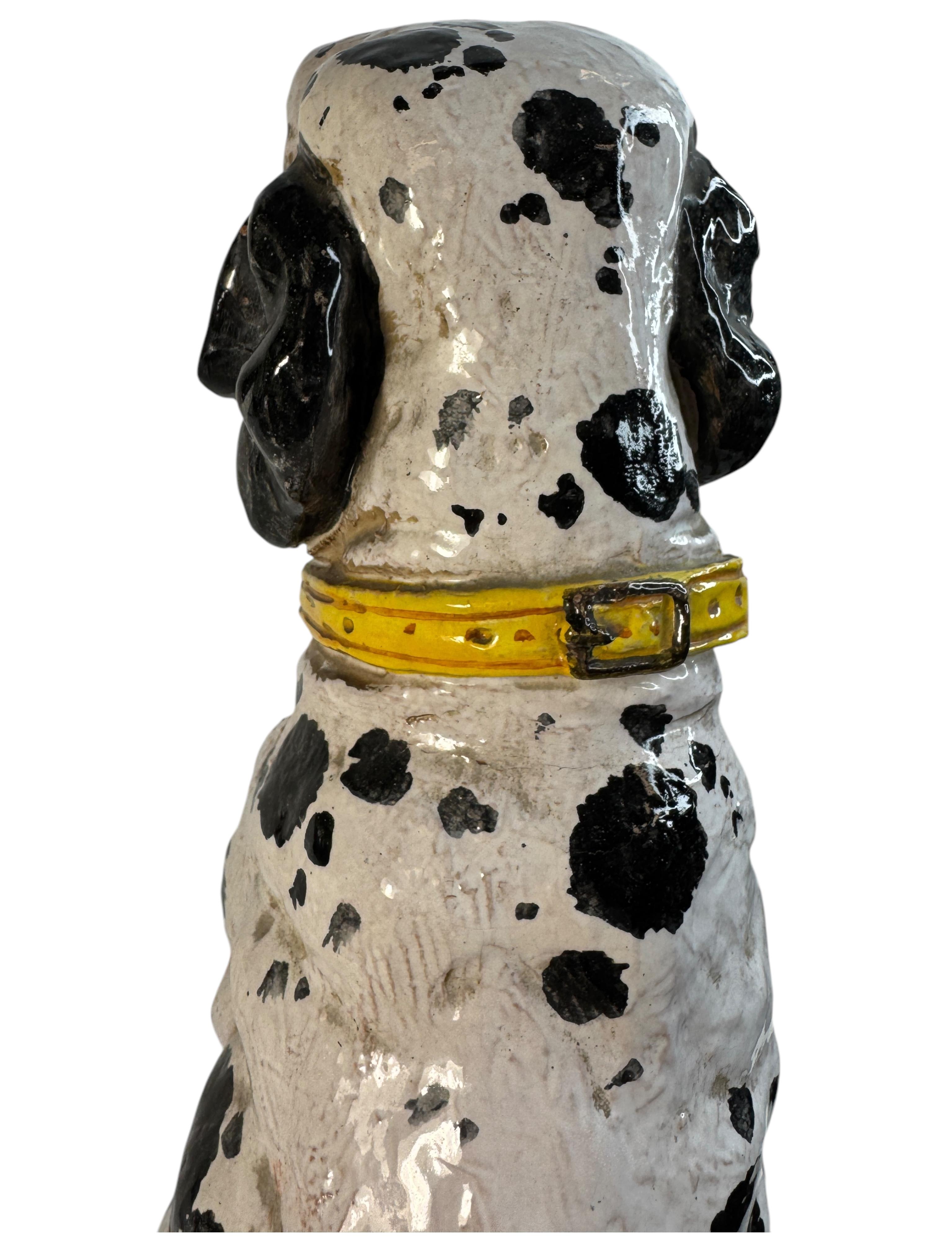 Statua di cane dalmata italiano in terracotta Vintage, Italia 1960 in vendita 3