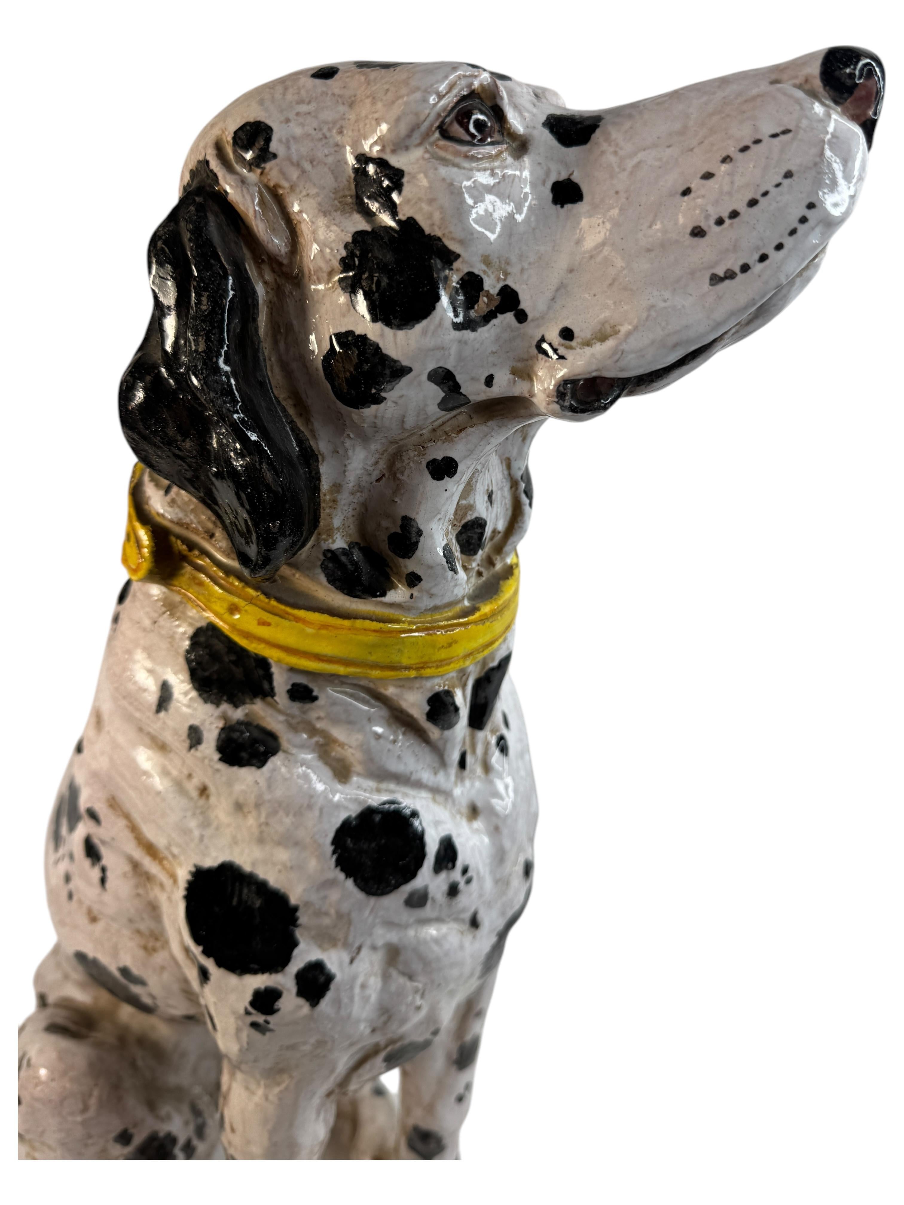 Statua di cane dalmata italiano in terracotta Vintage, Italia 1960 in vendita 4