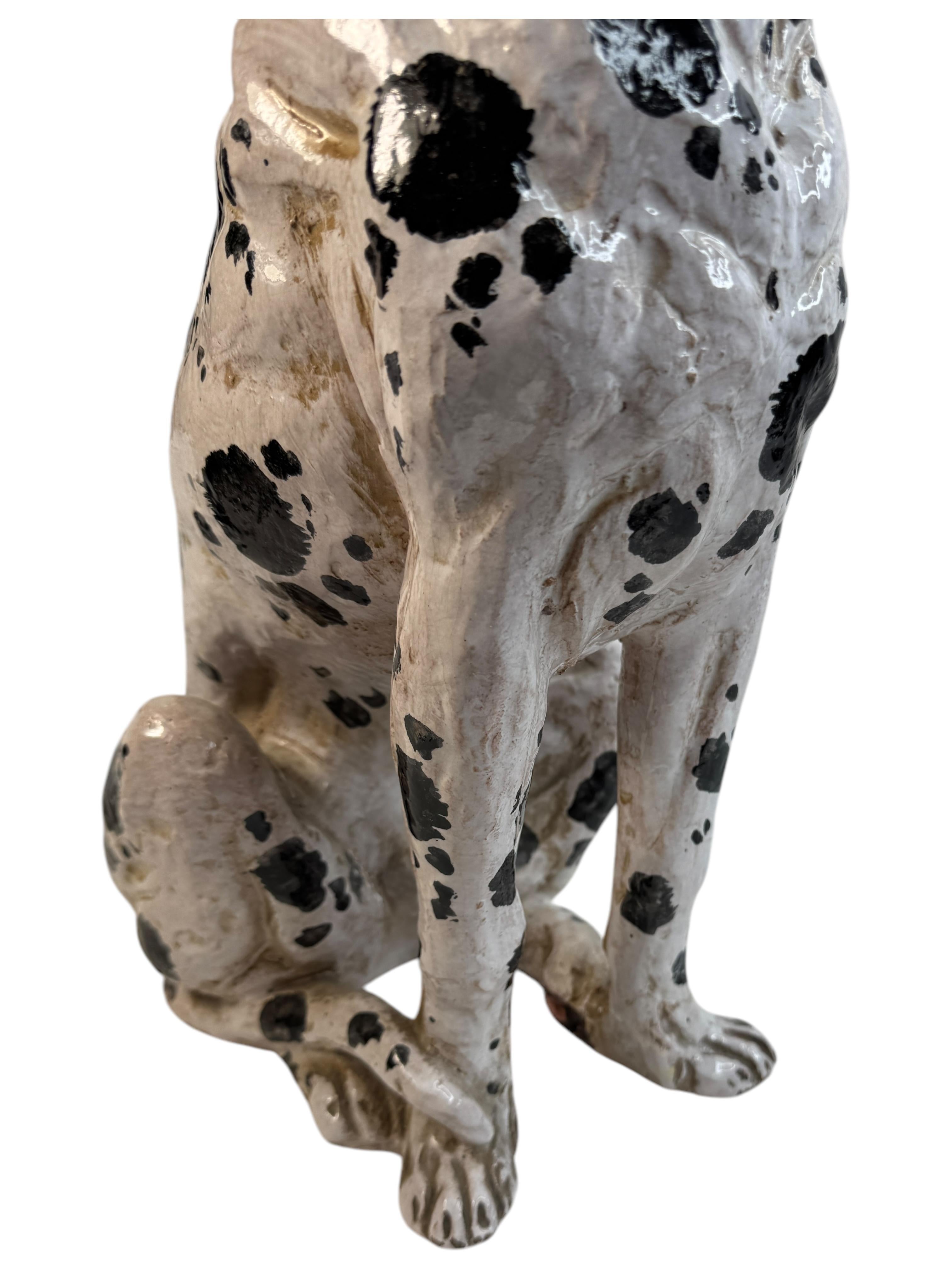 Statua di cane dalmata italiano in terracotta Vintage, Italia 1960 in vendita 5