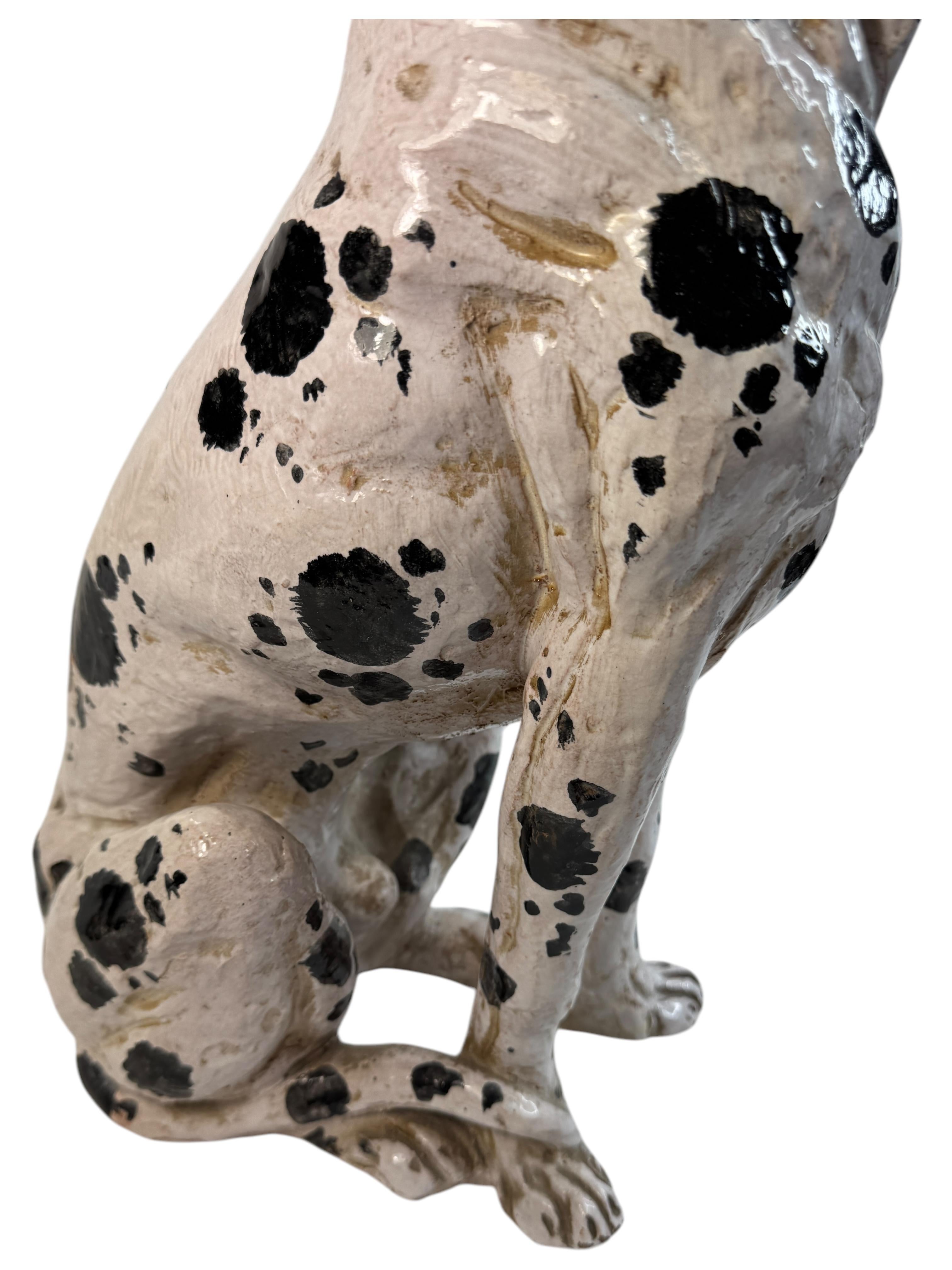 Statua di cane dalmata italiano in terracotta Vintage, Italia 1960 in vendita 6