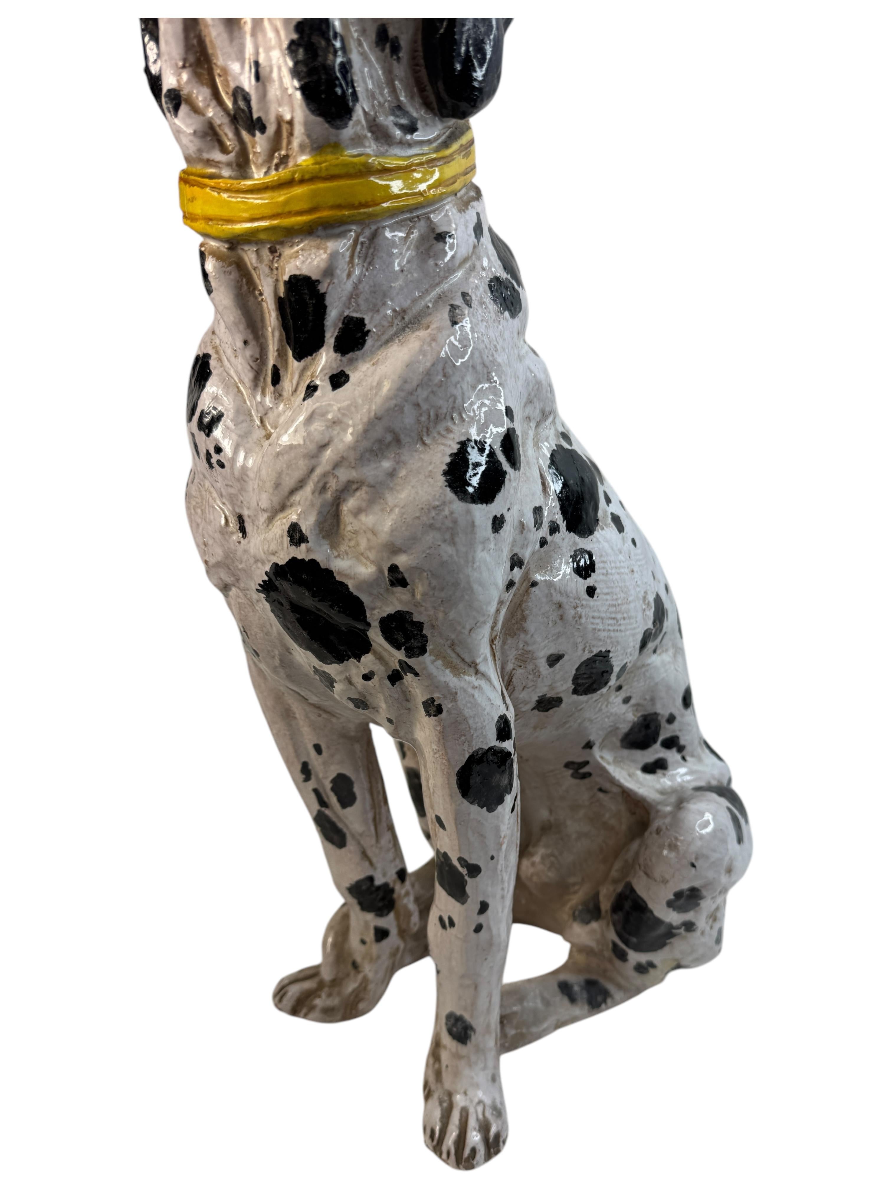 Statua di cane dalmata italiano in terracotta Vintage, Italia 1960 in vendita 7