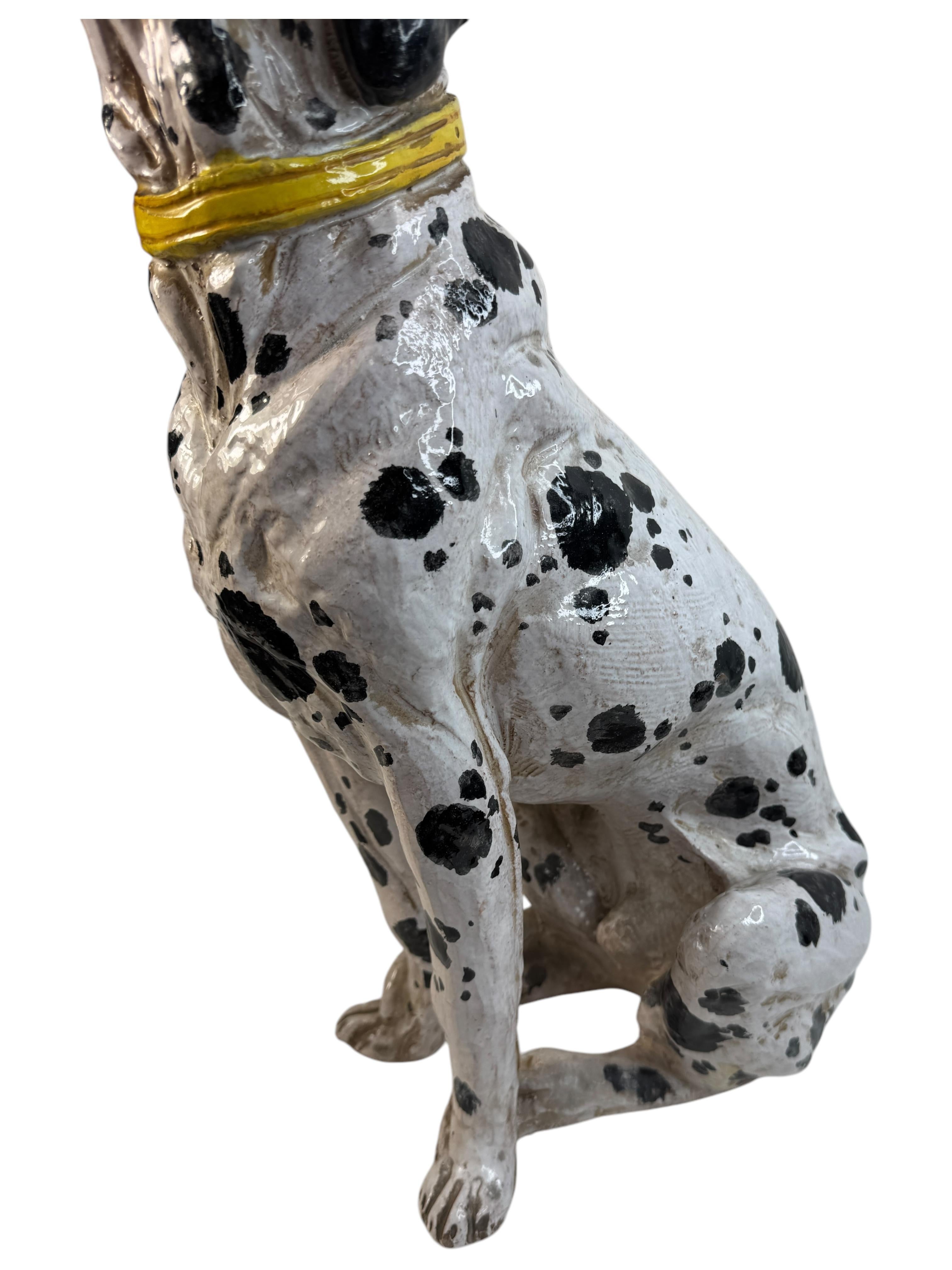 Statua di cane dalmata italiano in terracotta Vintage, Italia 1960 in vendita 8