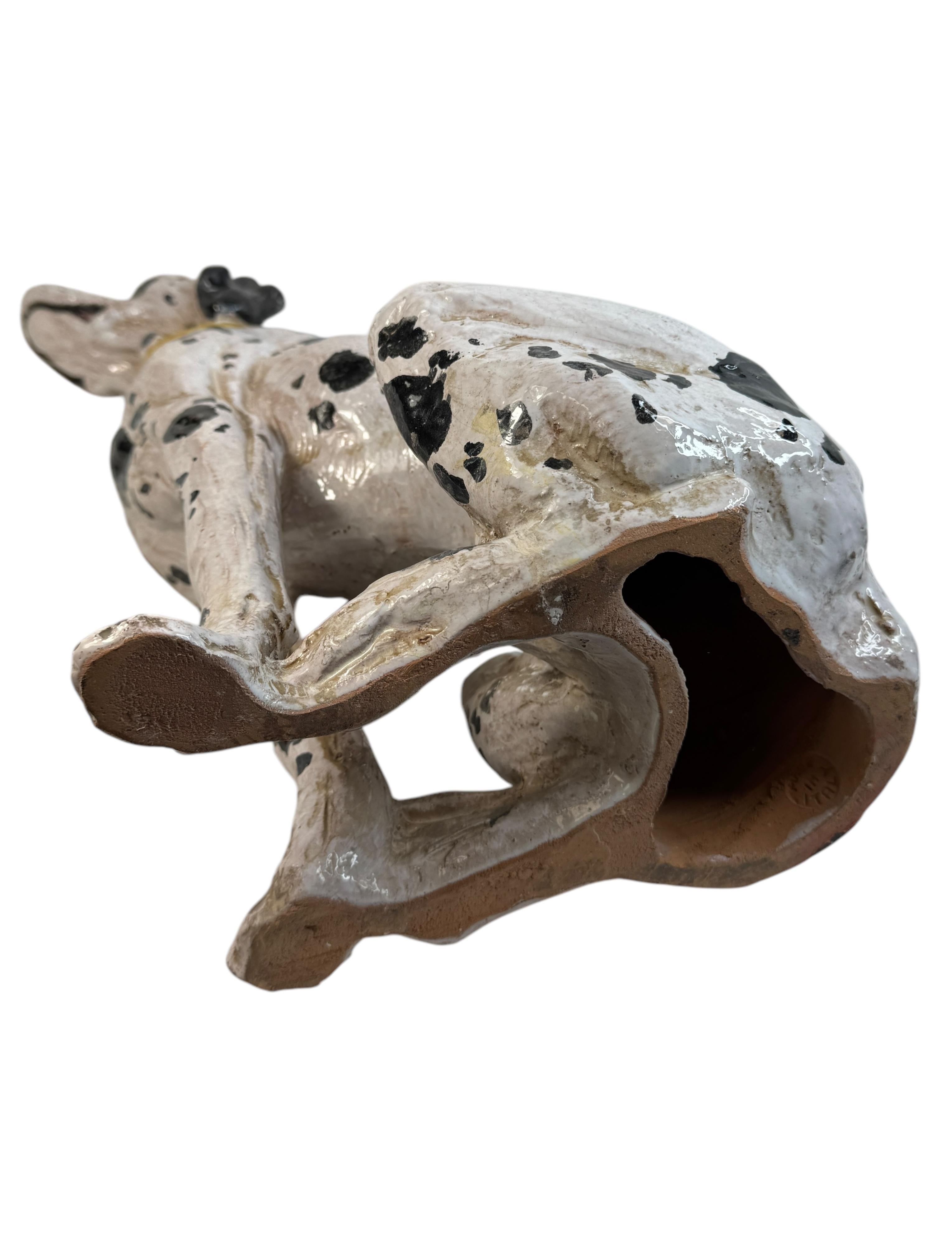 Statua di cane dalmata italiano in terracotta Vintage, Italia 1960 in vendita 10
