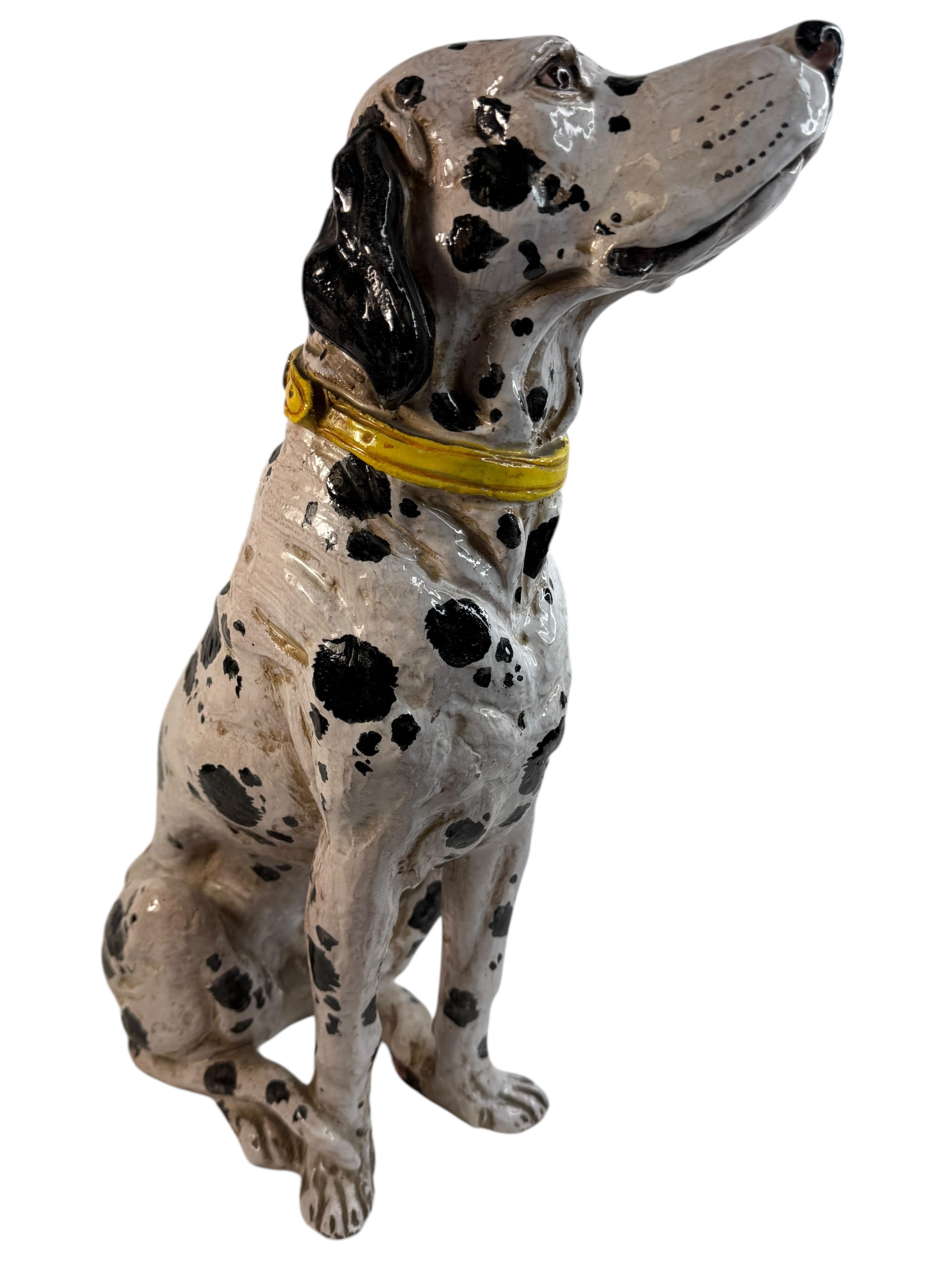 Statua di cane dalmata italiano in terracotta Vintage, Italia 1960 In condizioni buone in vendita a Nuernberg, DE