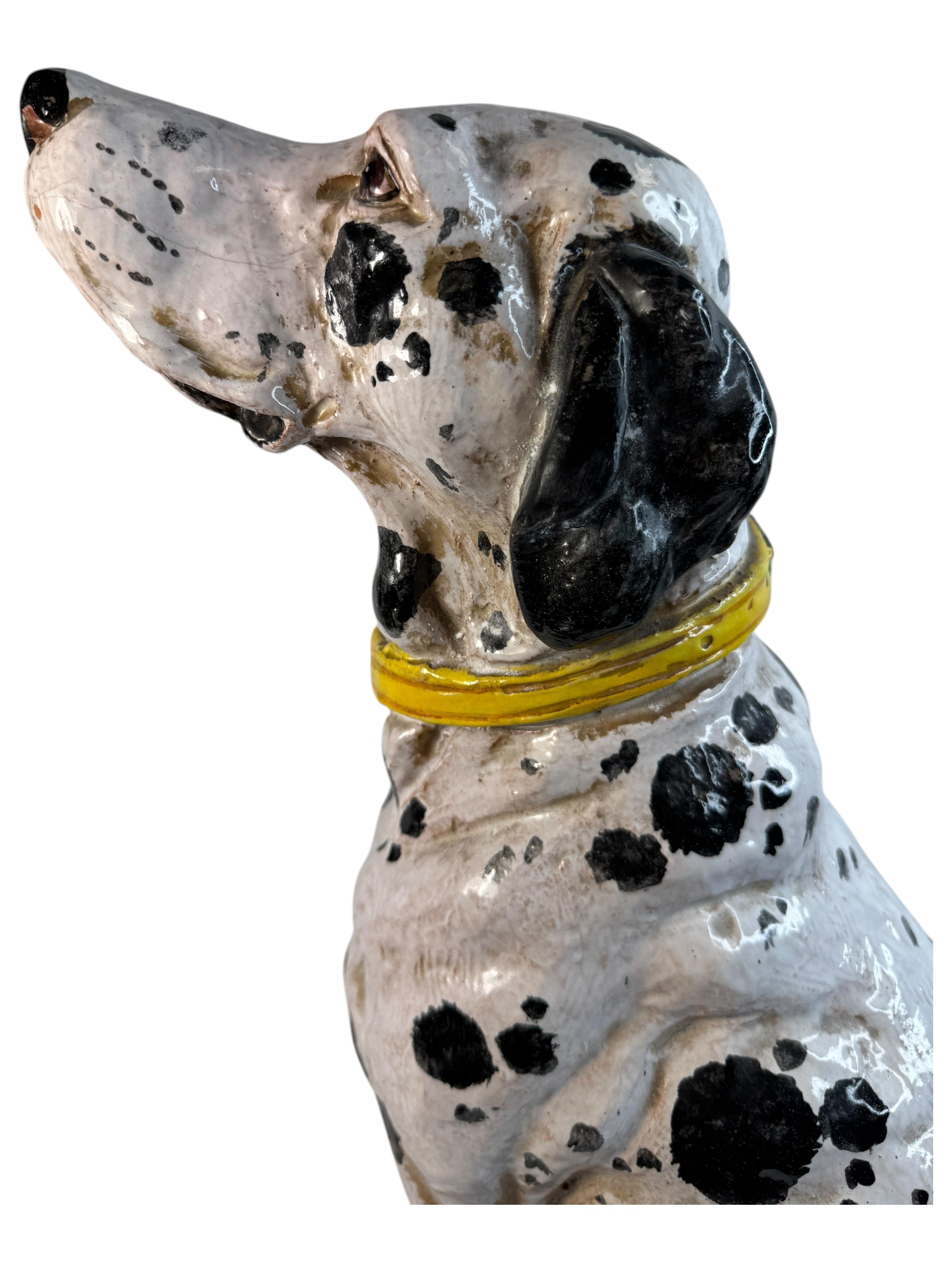 Statua di cane dalmata italiano in terracotta Vintage, Italia 1960 in vendita 1