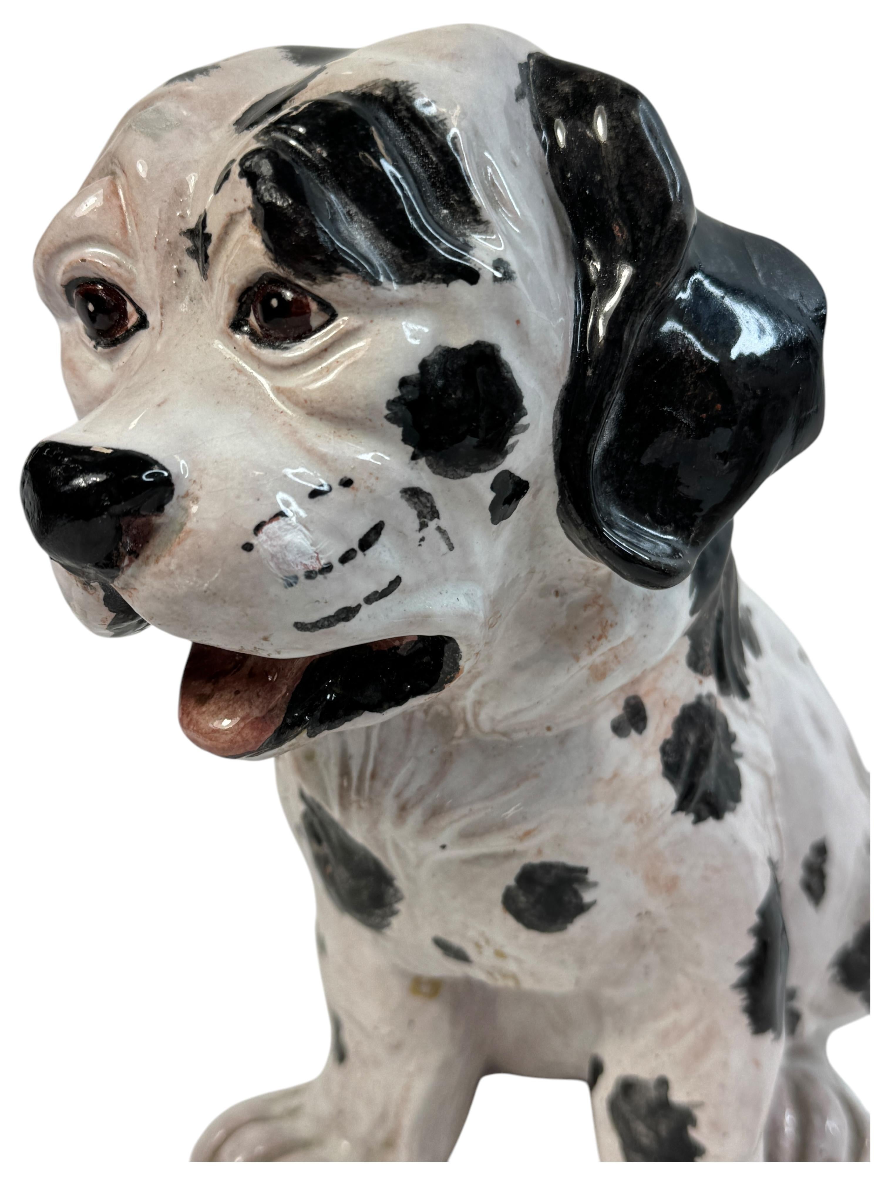 Cucciolo dalmata italiano in terracotta statua di cane Vintage, anni '60 in vendita 5