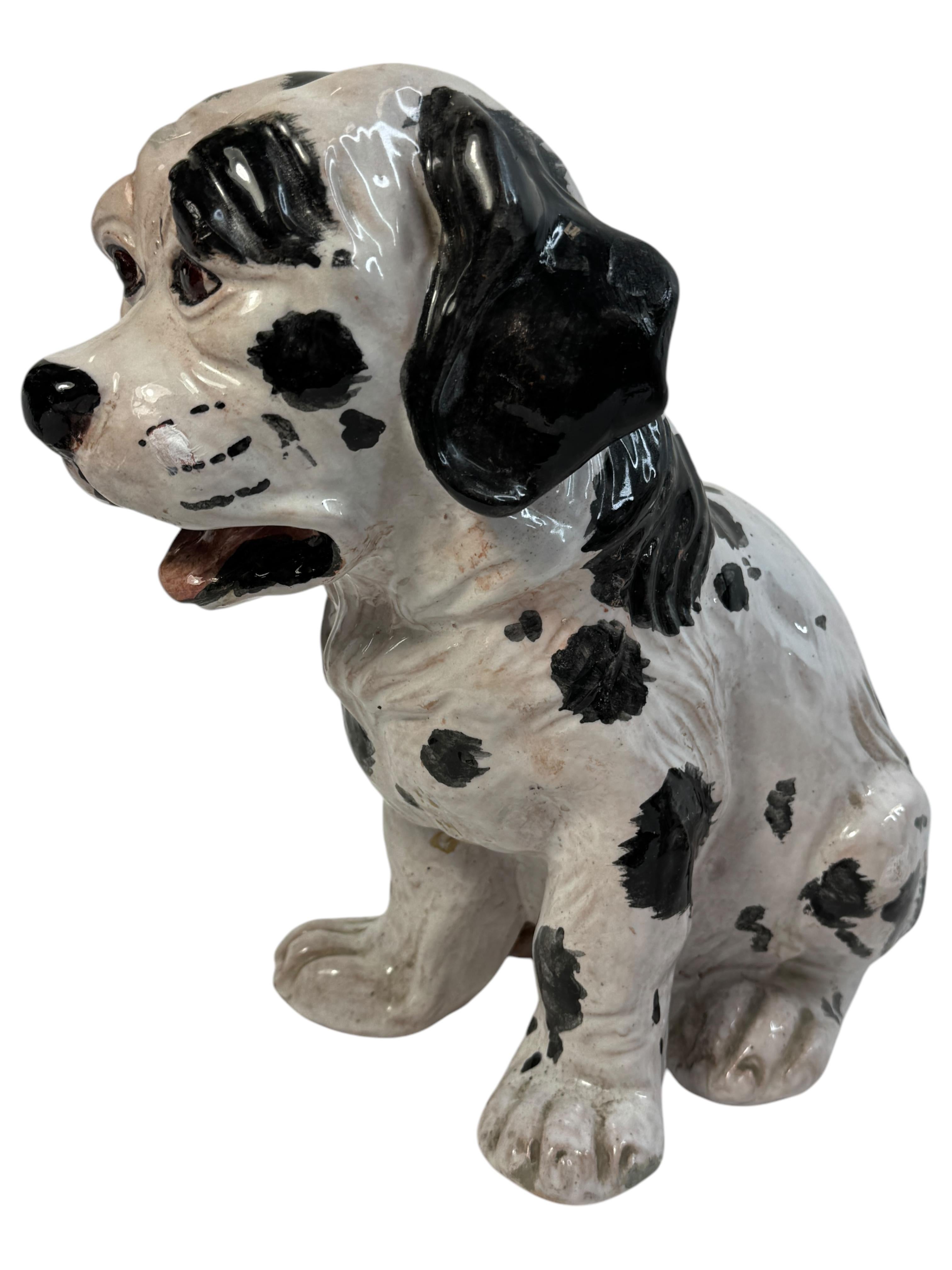 Cucciolo dalmata italiano in terracotta statua di cane Vintage, anni '60 in vendita 1