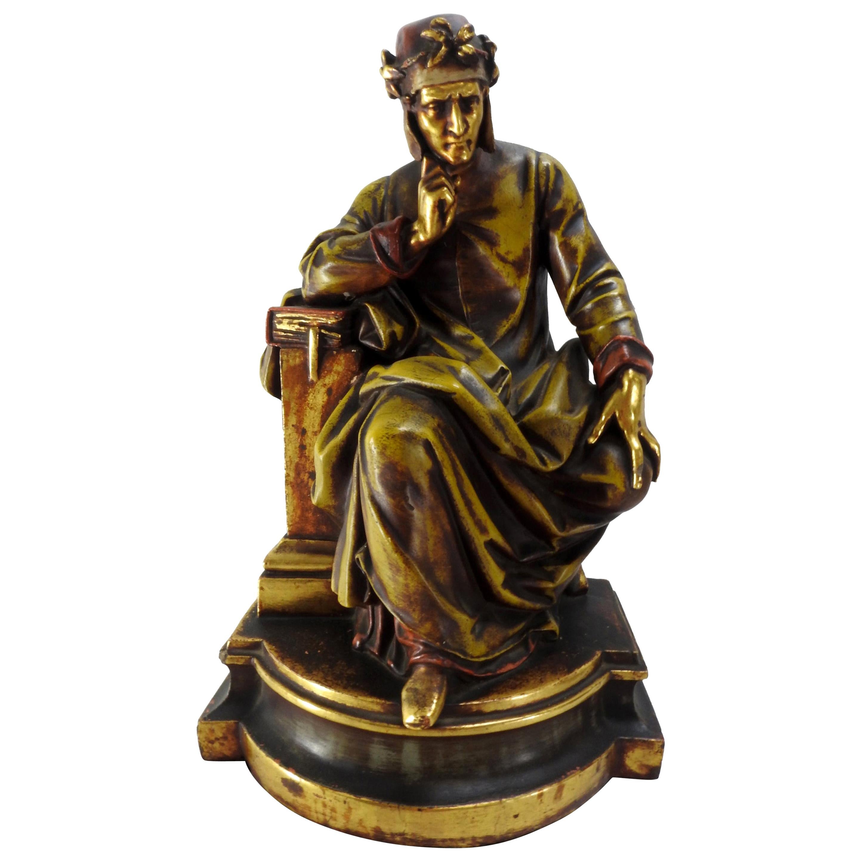 Italian Dante Statue, 19th Century For Sale
