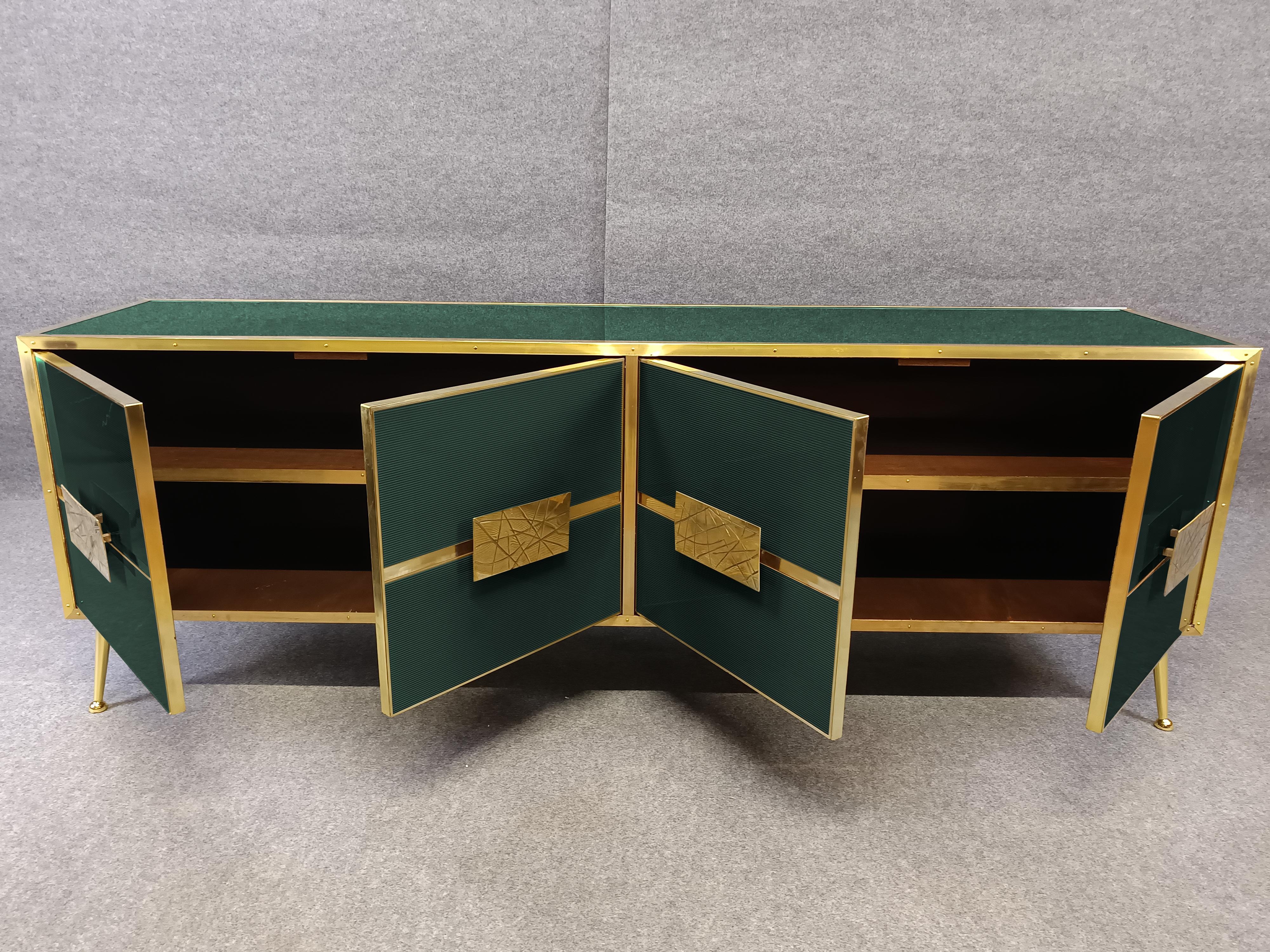 Italian Dark Green Buffet Sideboard with 