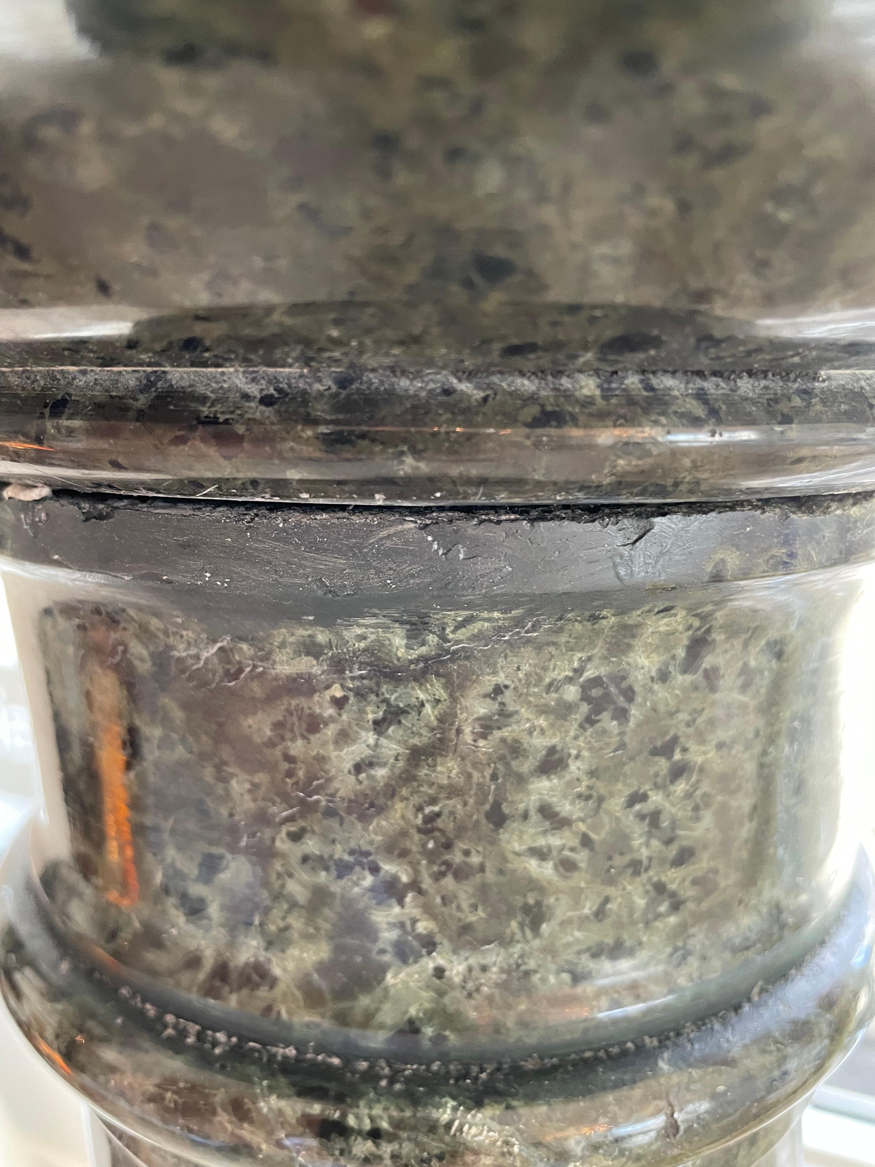 Italian Dark Green Marble Pedestal For Sale at 1stDibs