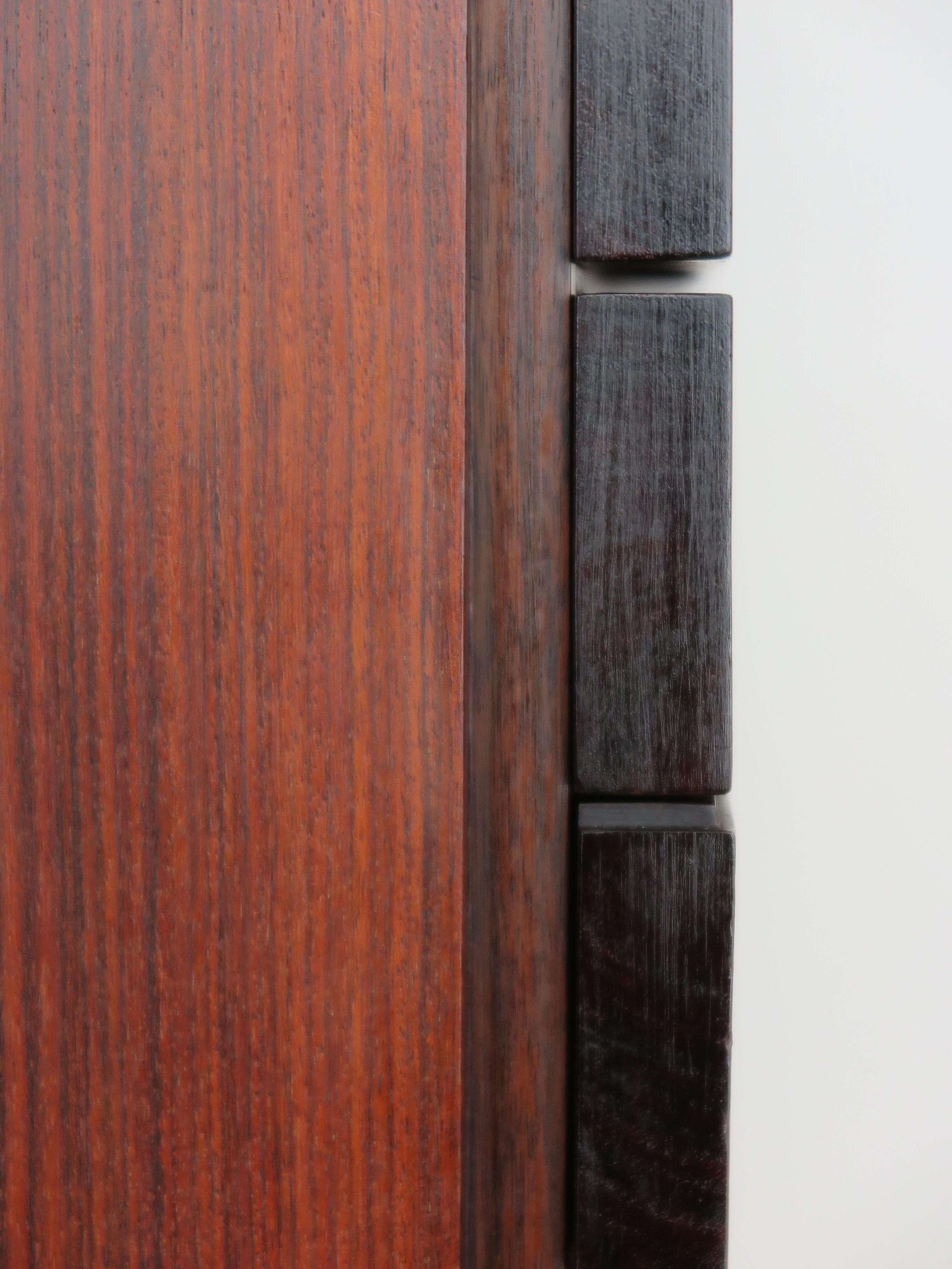 Italian Dark Wood Midcentury Modern Design Cabinet Chest of Drawers 1960s For Sale 10