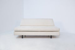 Italian Daybed by IPE in White Fabric and Iron, 1960s