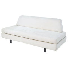 Vintage Italian Daybed by IPE in White Fabric and Iron, 1960s