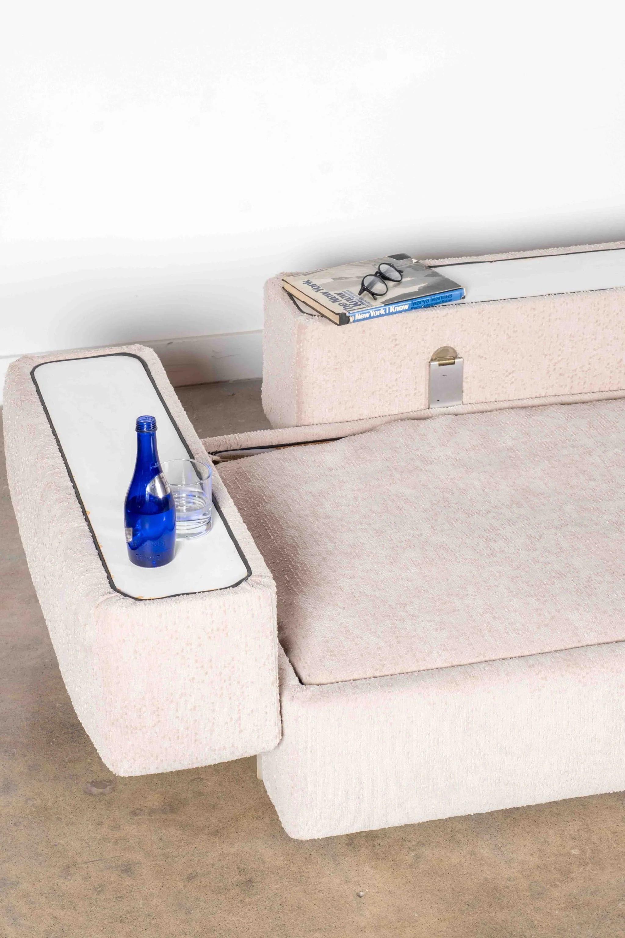 Fabric Italian Daybed Sofa by Tito Agnoli