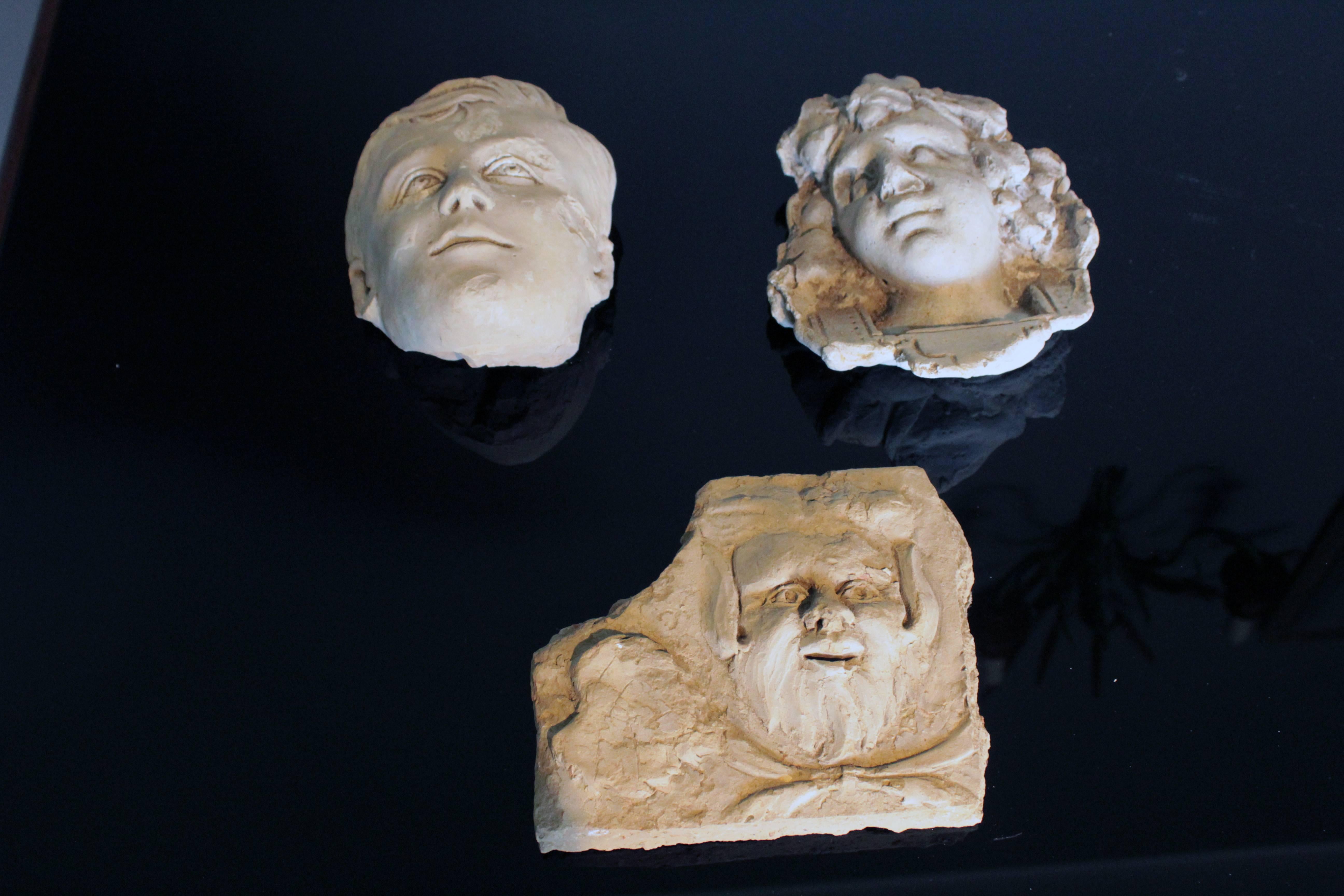 Set of three studies which portray an angel. An old man and a child, made from the sculpture artist De Rossi (Belluno). 
Made in Italy, circa 1930.