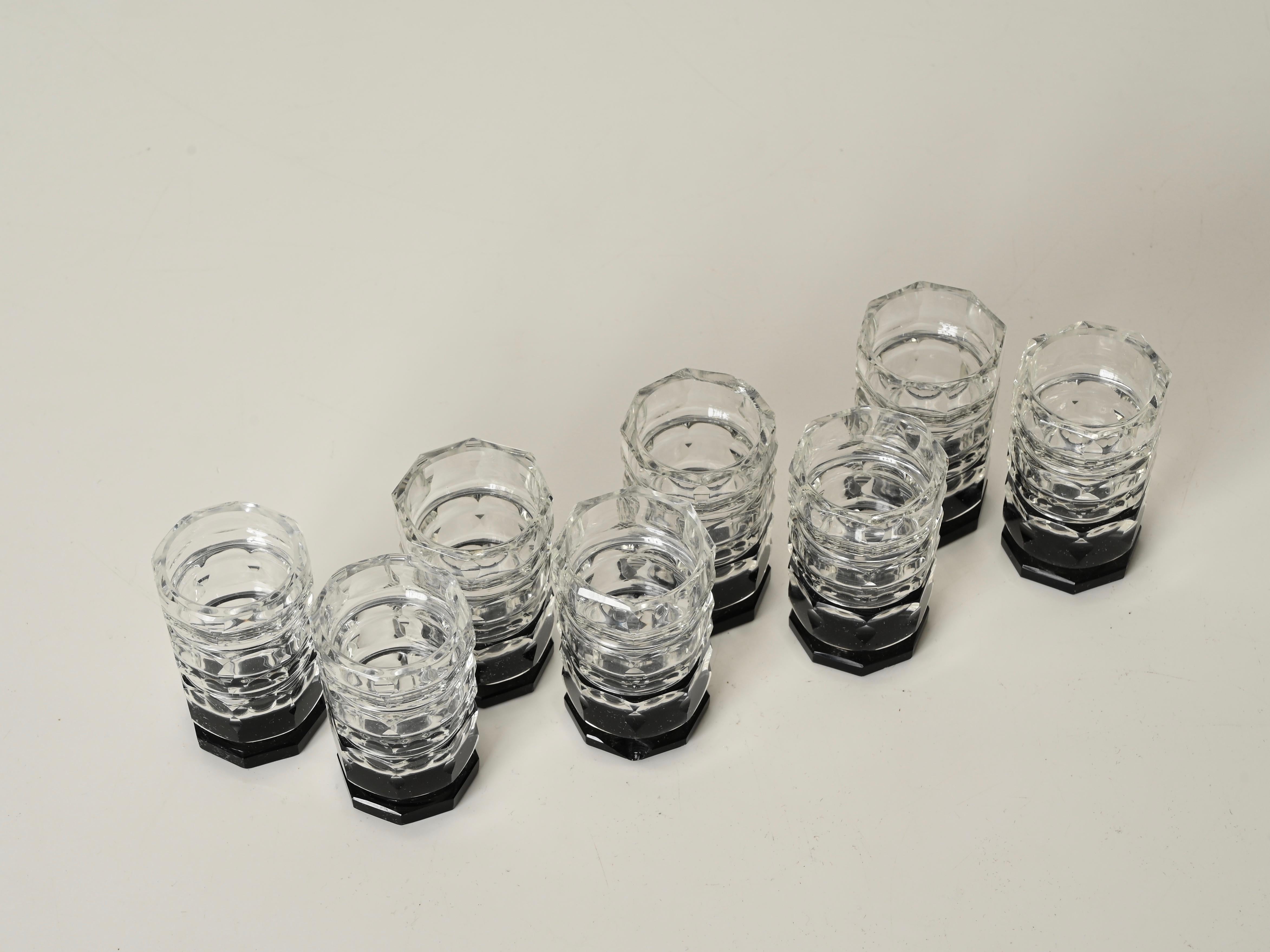 Italienisches Deko-Kristallkaraffen- und Glasset mit Silberdetails, Italien, 1930er Jahre im Angebot 6