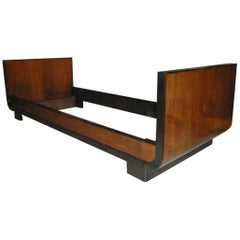 Italian Deco Day Bed from 1930s in Oak and Ebonized Wood