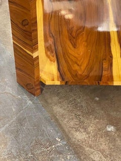 Italian Deco Design Exotic Veneer Side Table