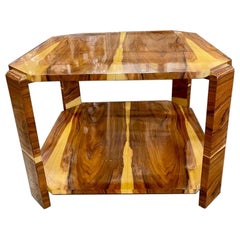Italian Deco Design Exotic Veneer Side Table
