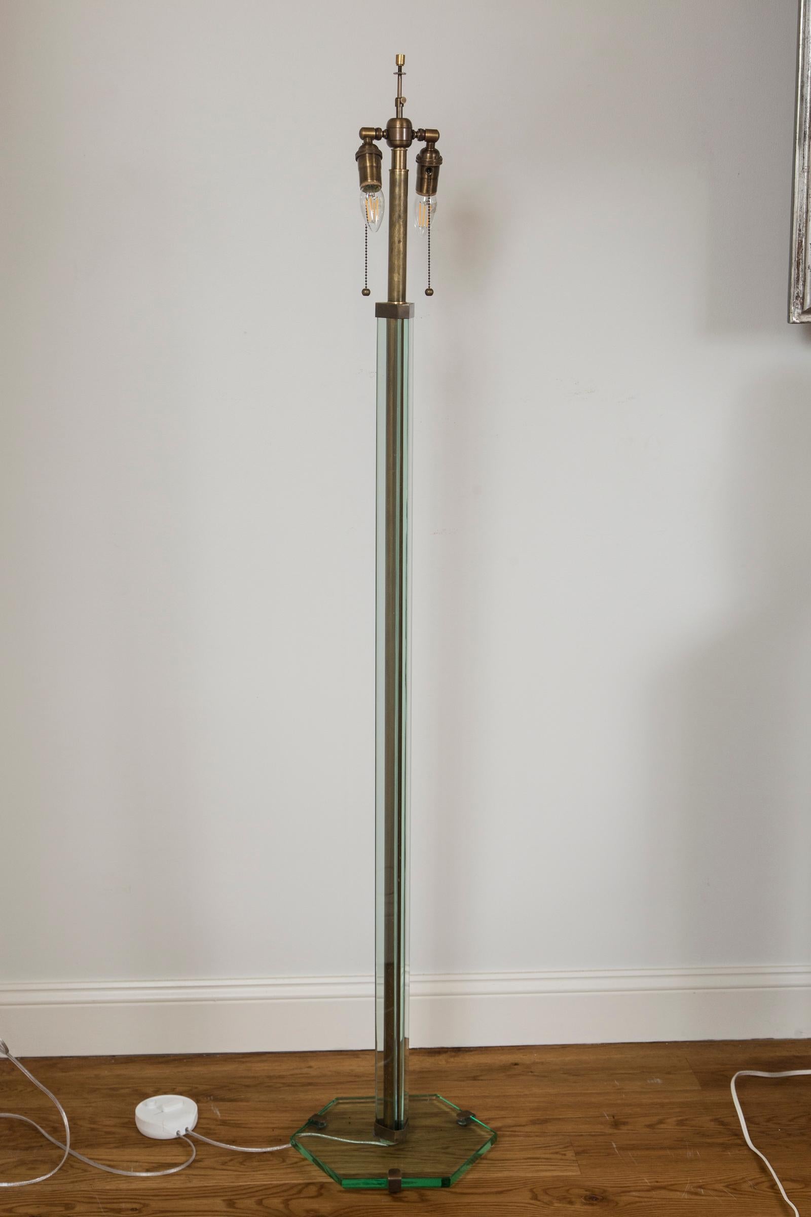 Glass Italian Deco Floor Lamp by Fontana Arte