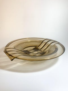 Italienischer Decò-Glas-Mittelstück-Teller aus den 30er Jahren