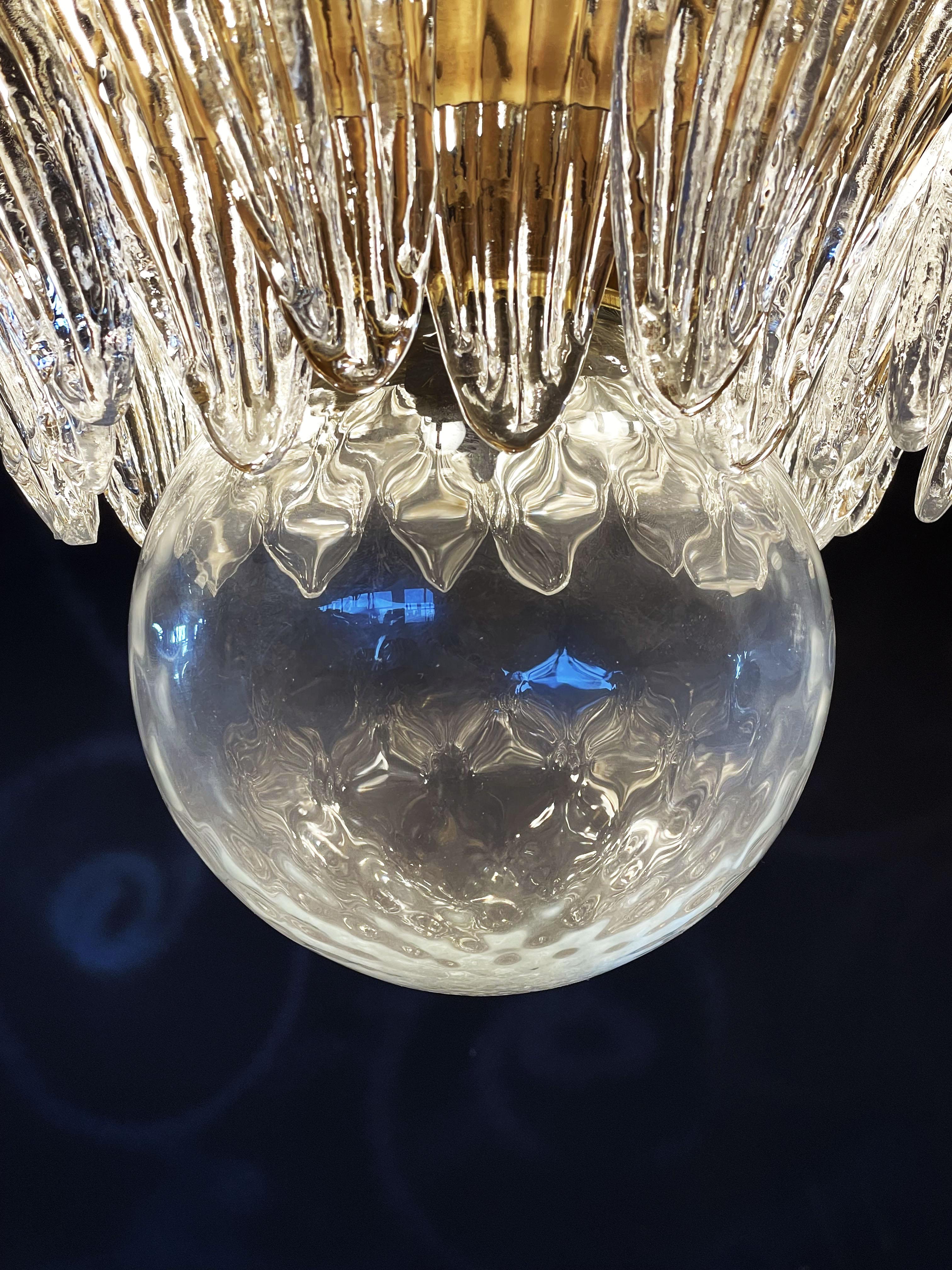 Lampadario italiano Deco a foglie di Murano in vendita 13