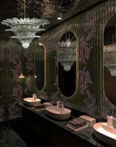 Italian Deco Leaves Murano Chandelier