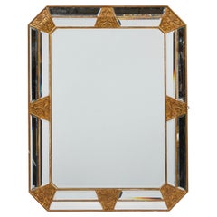 Italian Deco Mirror with Gilt-wood Accents
