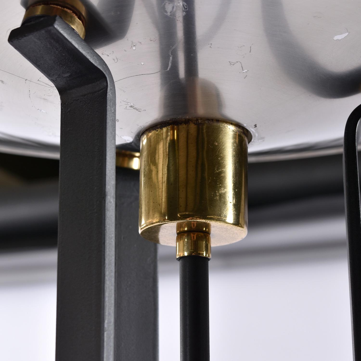 Italian Deco Modern Brass Cymbal Torchiere Floor Lamps Set In Good Condition In Chattanooga, TN