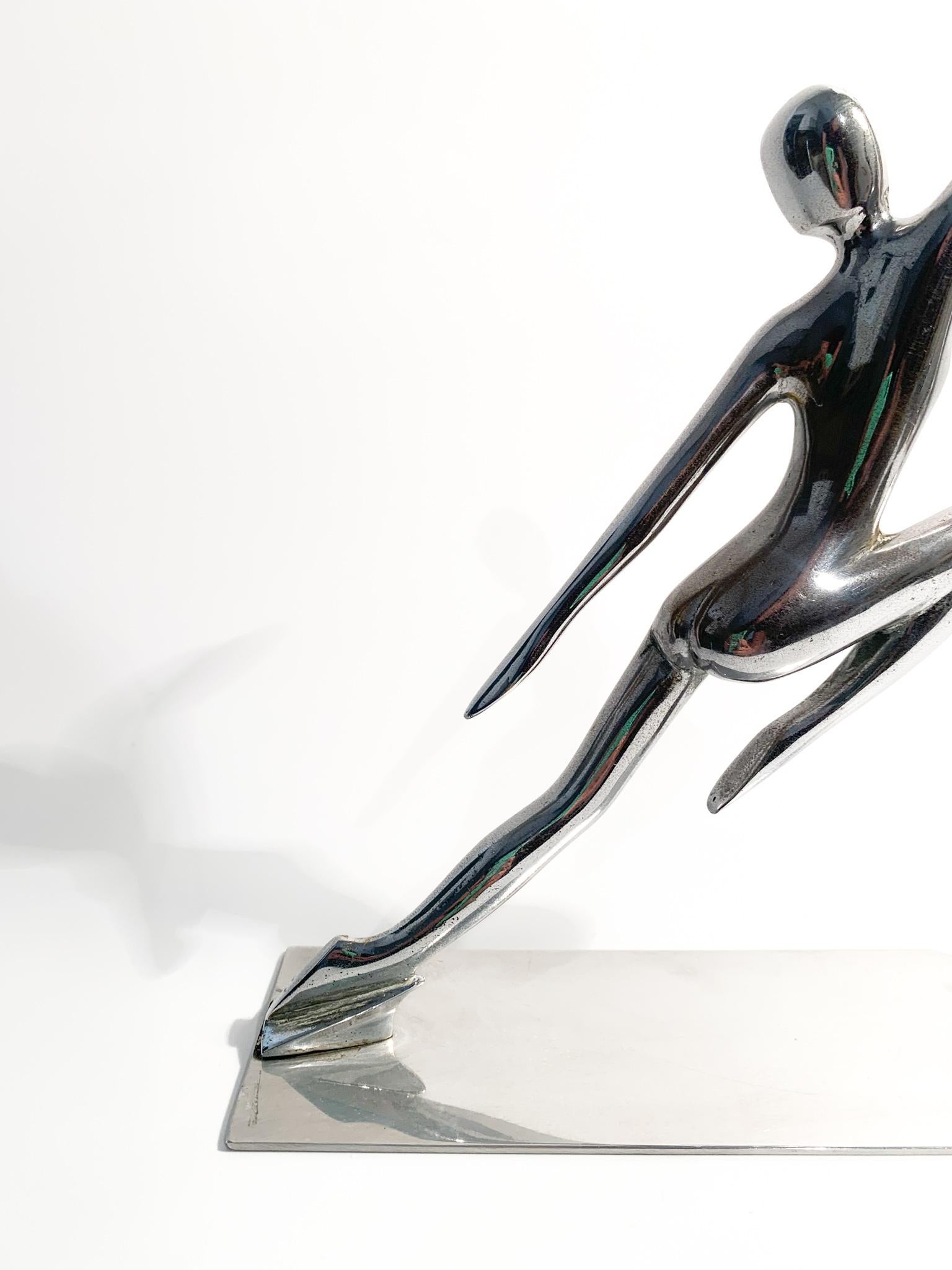 Italian Decò Sculpture of a Dancer in Artistic Metal from the 1930s 6