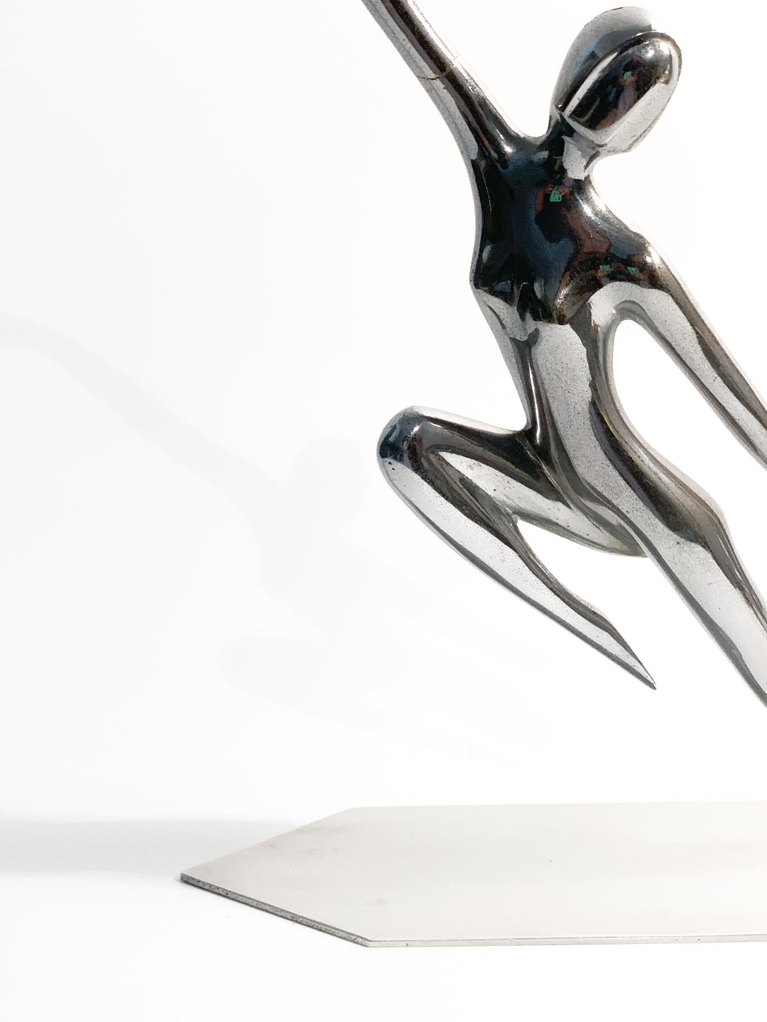 Mid-20th Century Italian Decò Sculpture of a Dancer in Artistic Metal from the 1930s