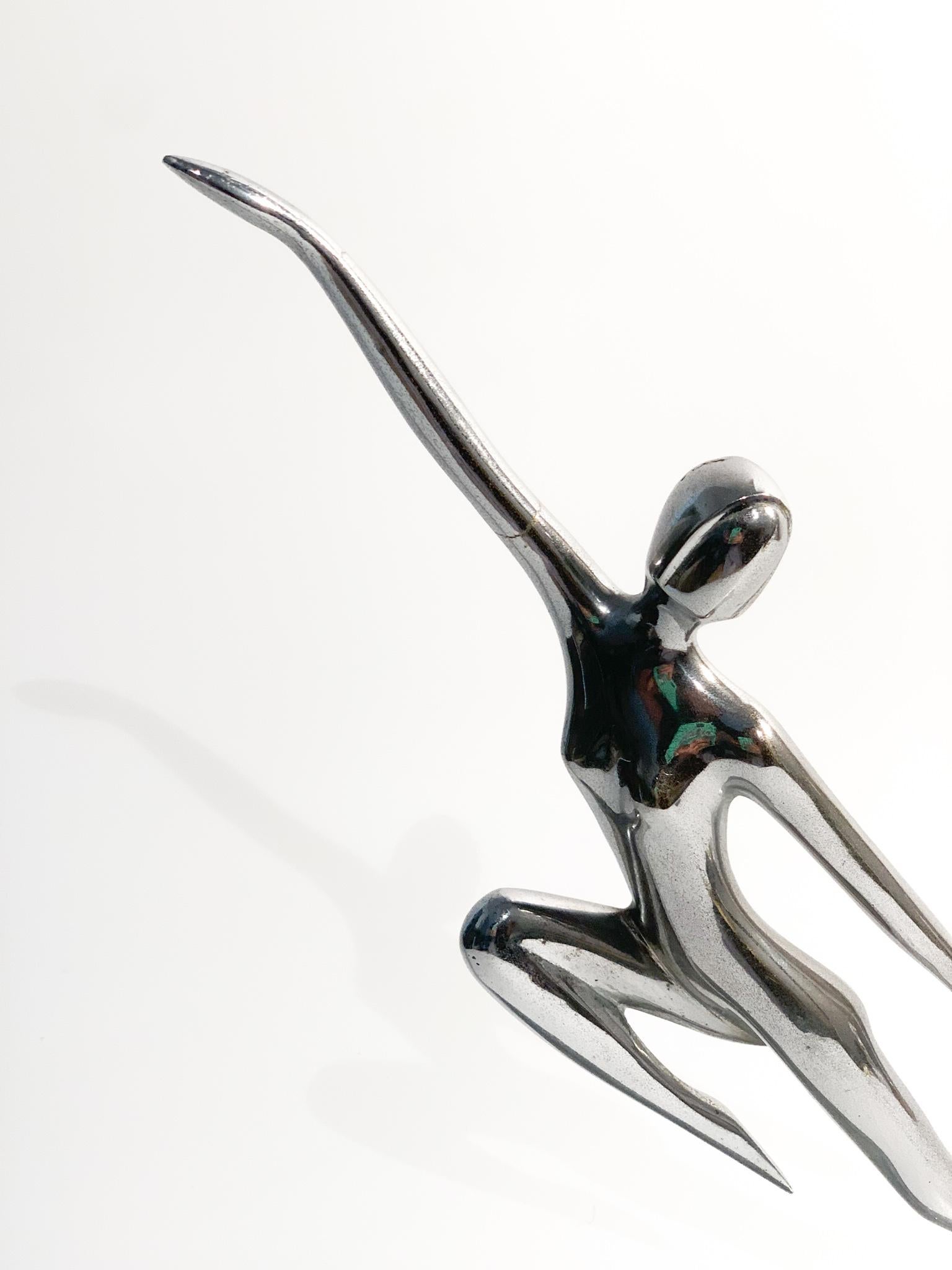 Italian Decò Sculpture of a Dancer in Artistic Metal from the 1930s 2