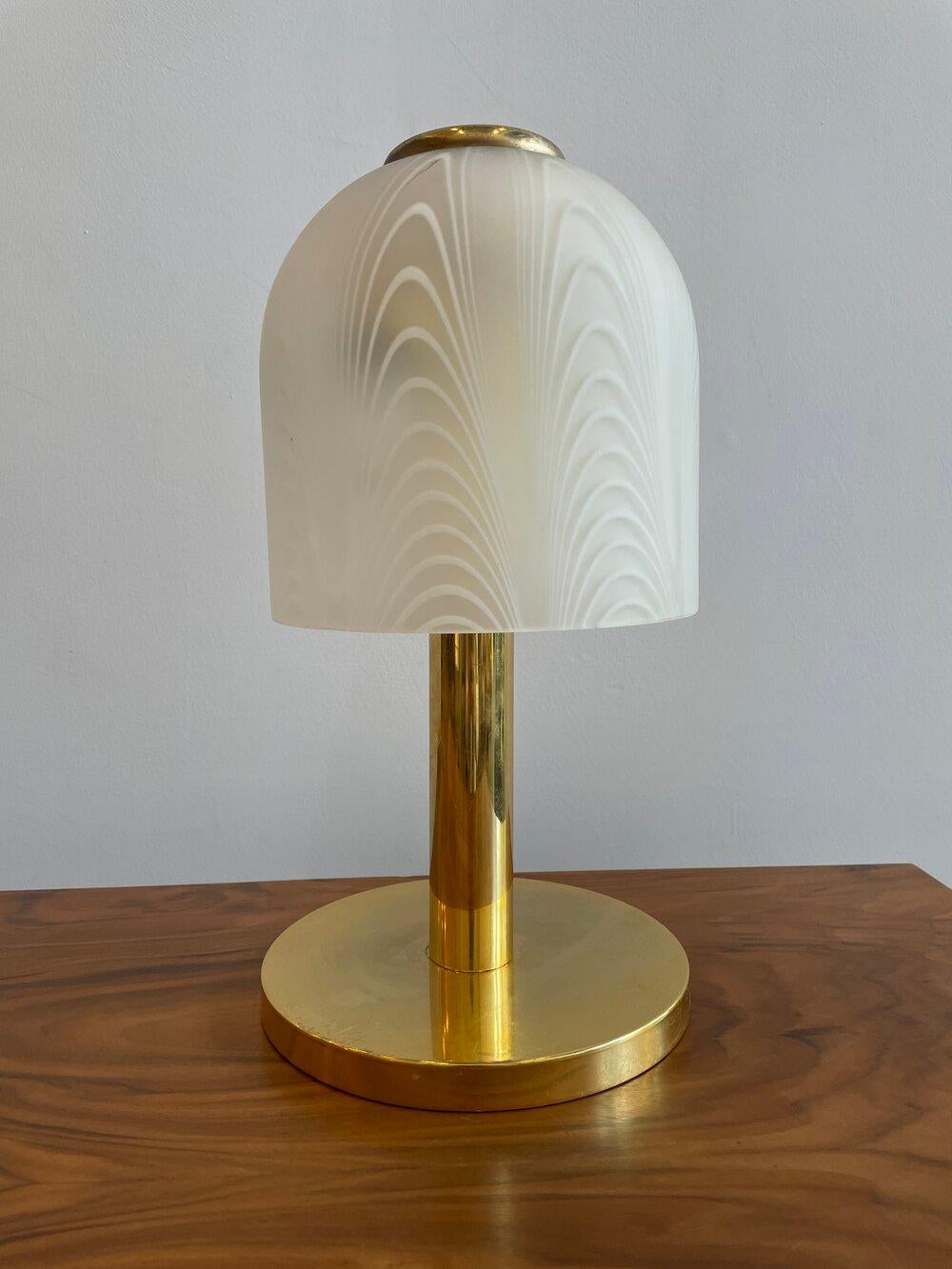 Art Deco Italian Deco Table Lamp in Glass and Brass