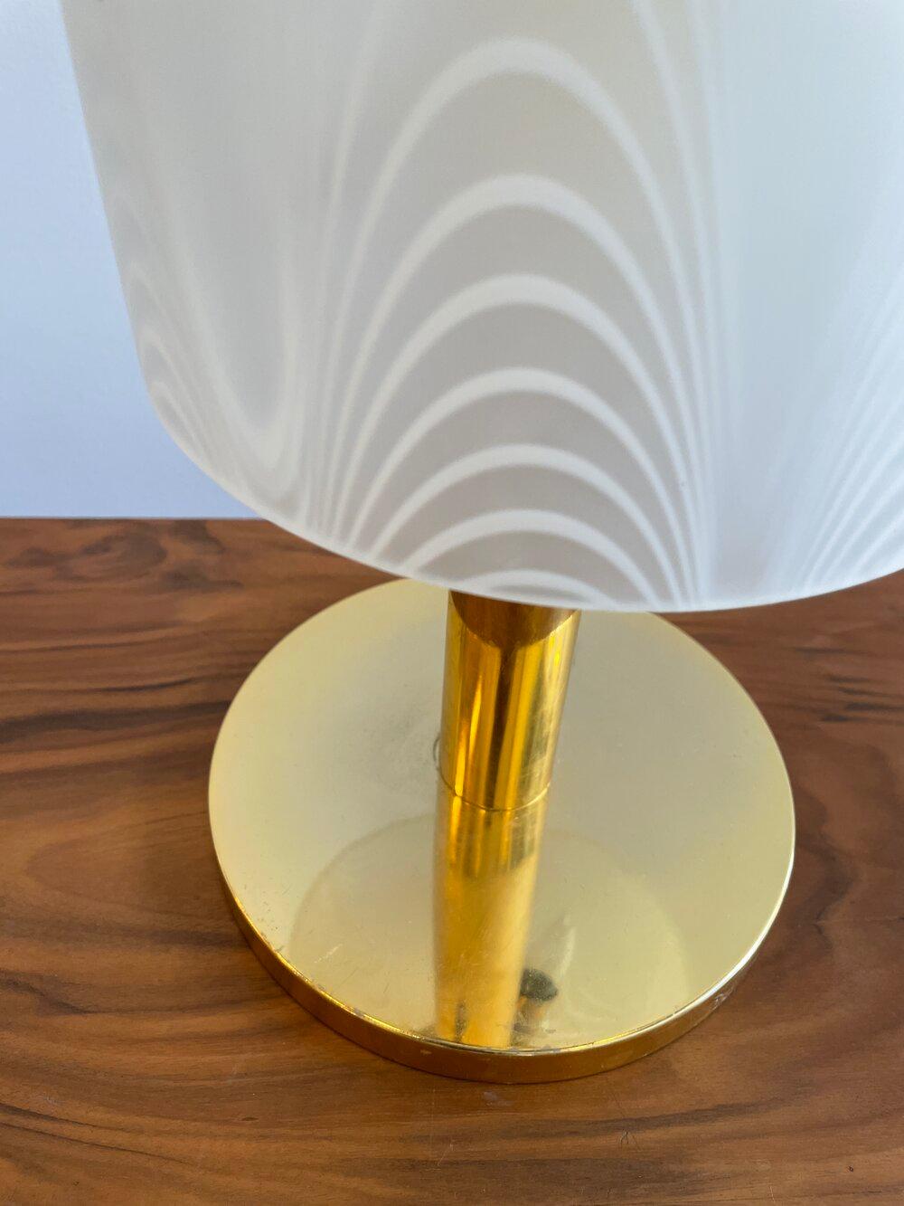 Italian Deco Table Lamp in Glass and Brass In Good Condition In Long Island City, NY