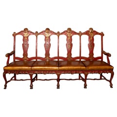 Italian Decorated and Lacquered Wood Settee