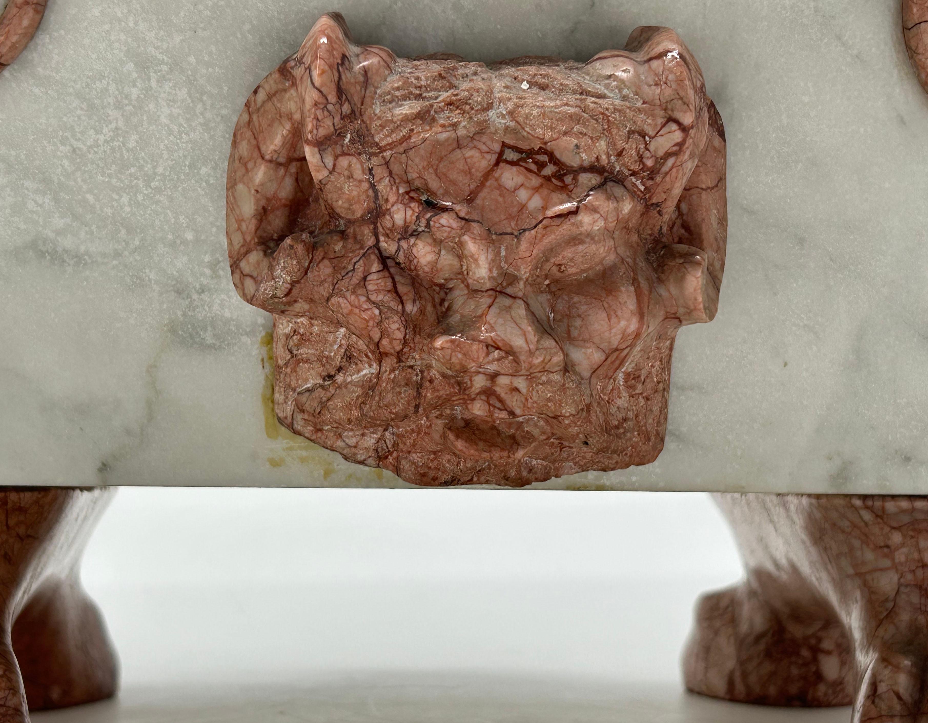 Belle Époque Vasca da bagno decorativa italiana in marmo bicolore in vendita