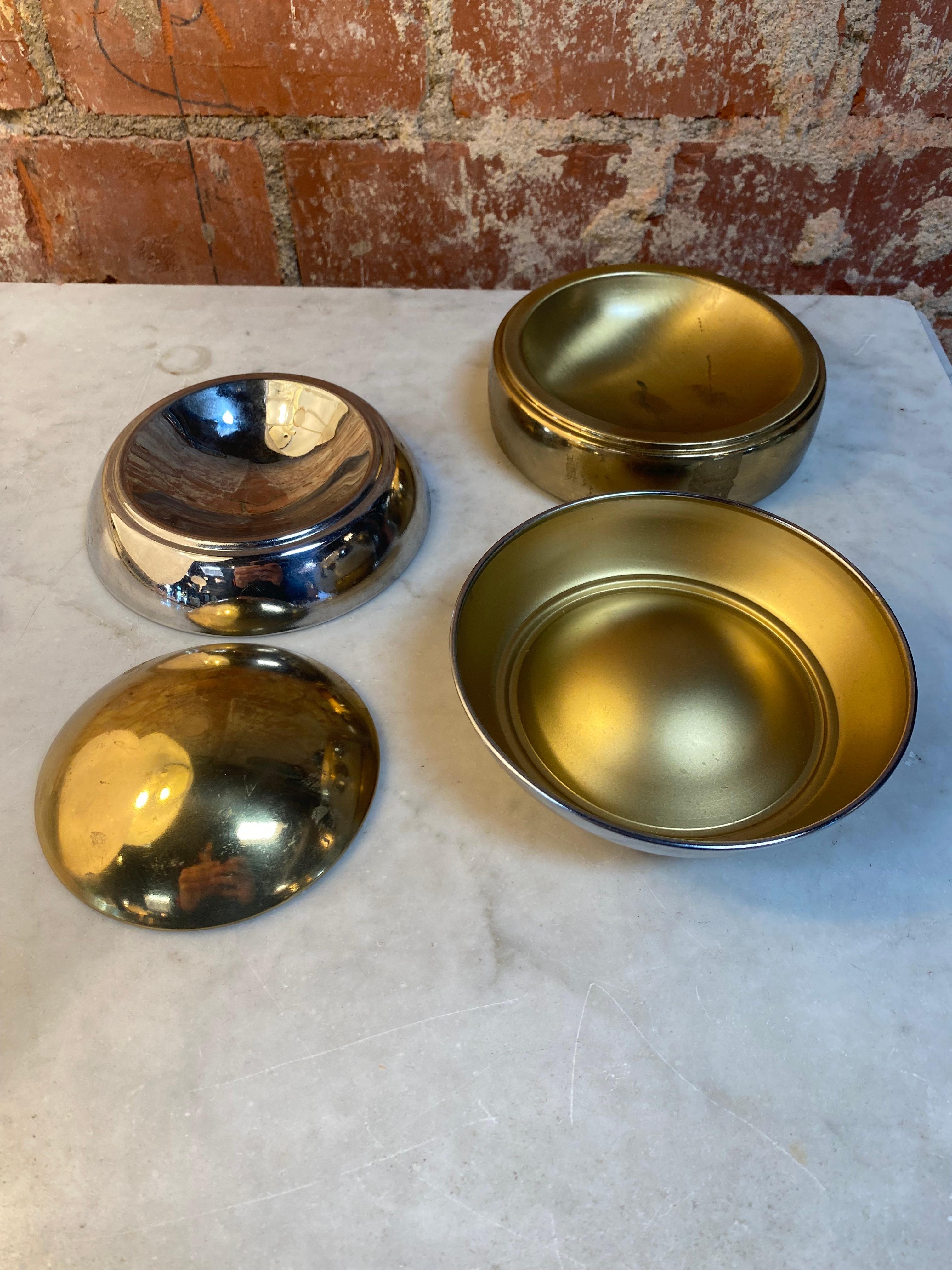 Italian Decorative Brass and Silver Ball 1980s For Sale 1