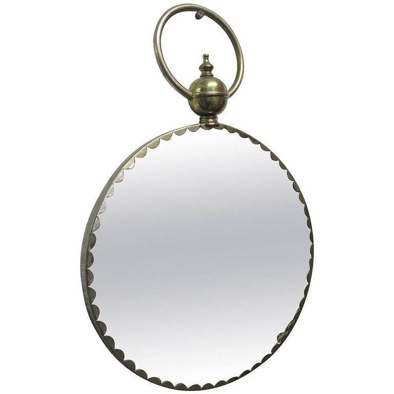 Italian Decorative Brass Mirror In Good Condition For Sale In New York, NY