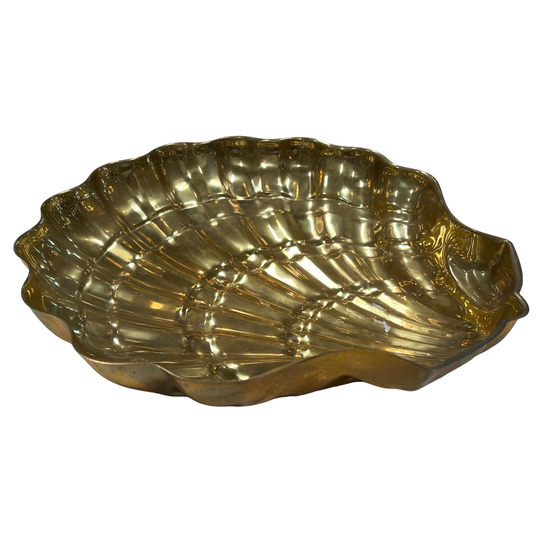 Italian Decorative Brass Shell 1980s For Sale