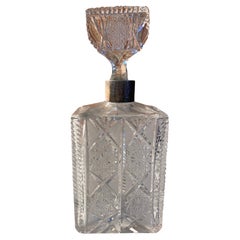 Italian Decorative Crystal and Silver Bottle 1940s