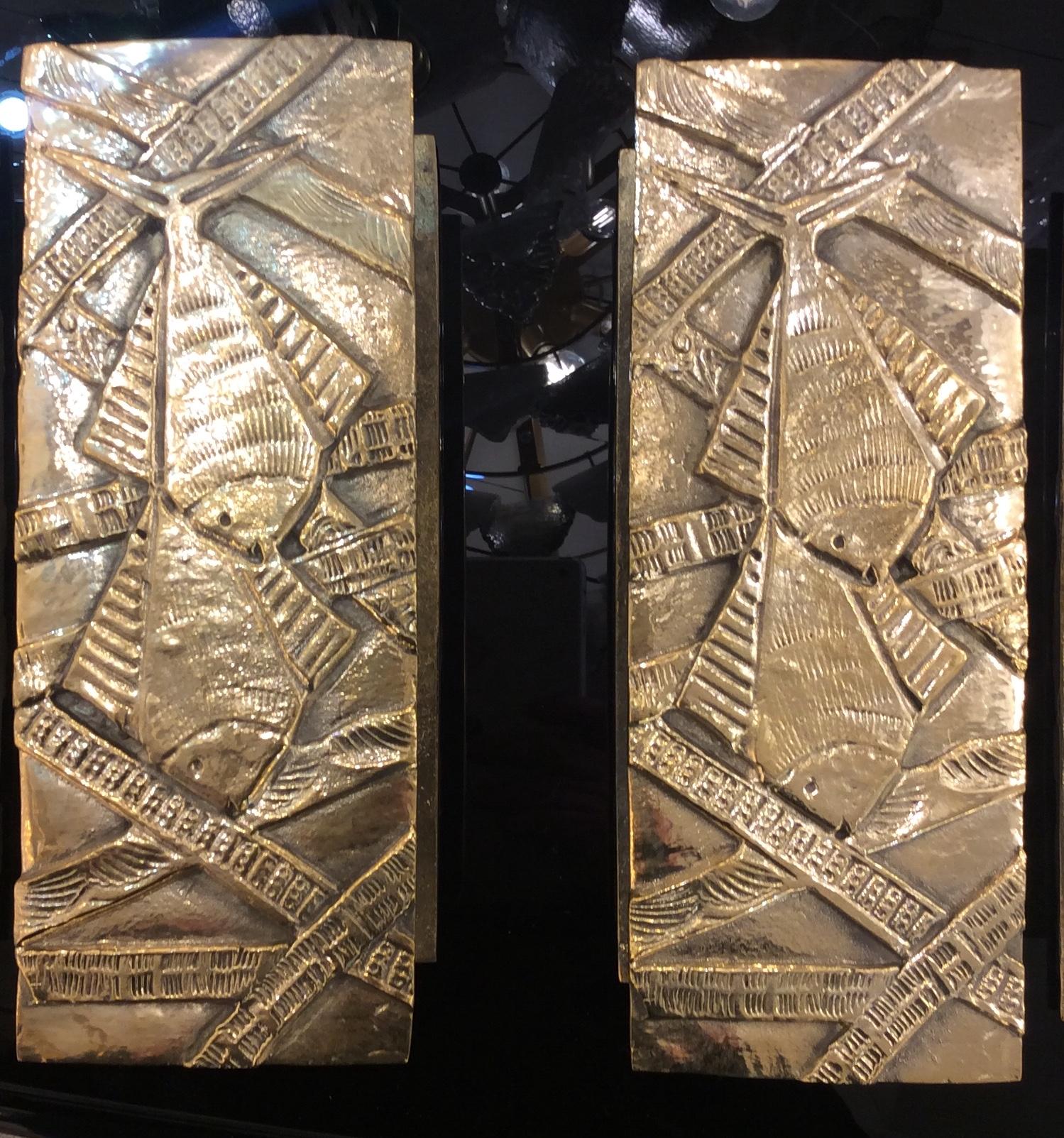 Italienische dekorative Türklinken aus Bronze:: 1970 (Gegossen)